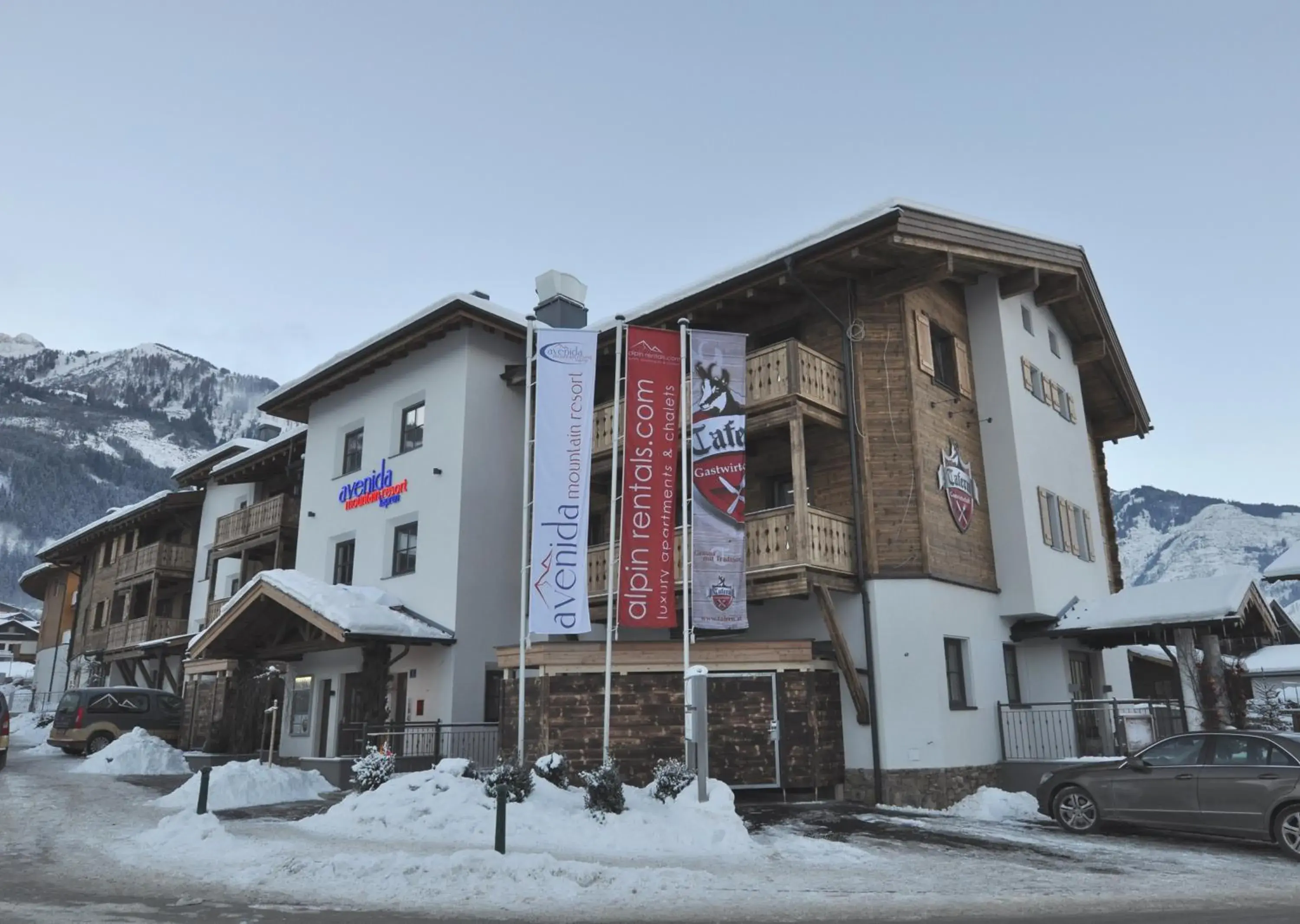 Property building, Winter in Avenida Mountain Resort by Alpin Rentals