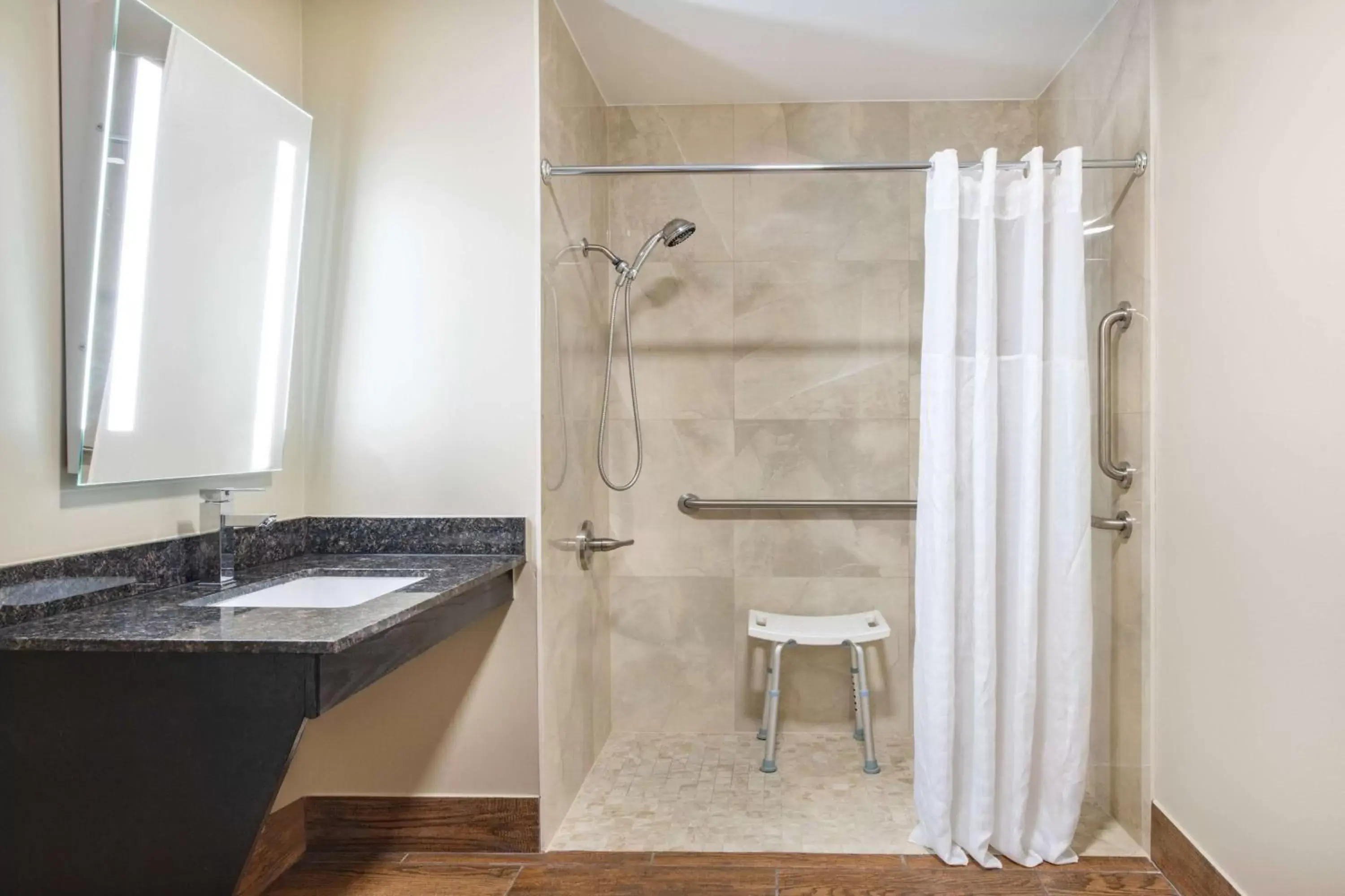 Shower, Bathroom in Baymont by Wyndham Commerce GA Near Tanger Outlets Mall
