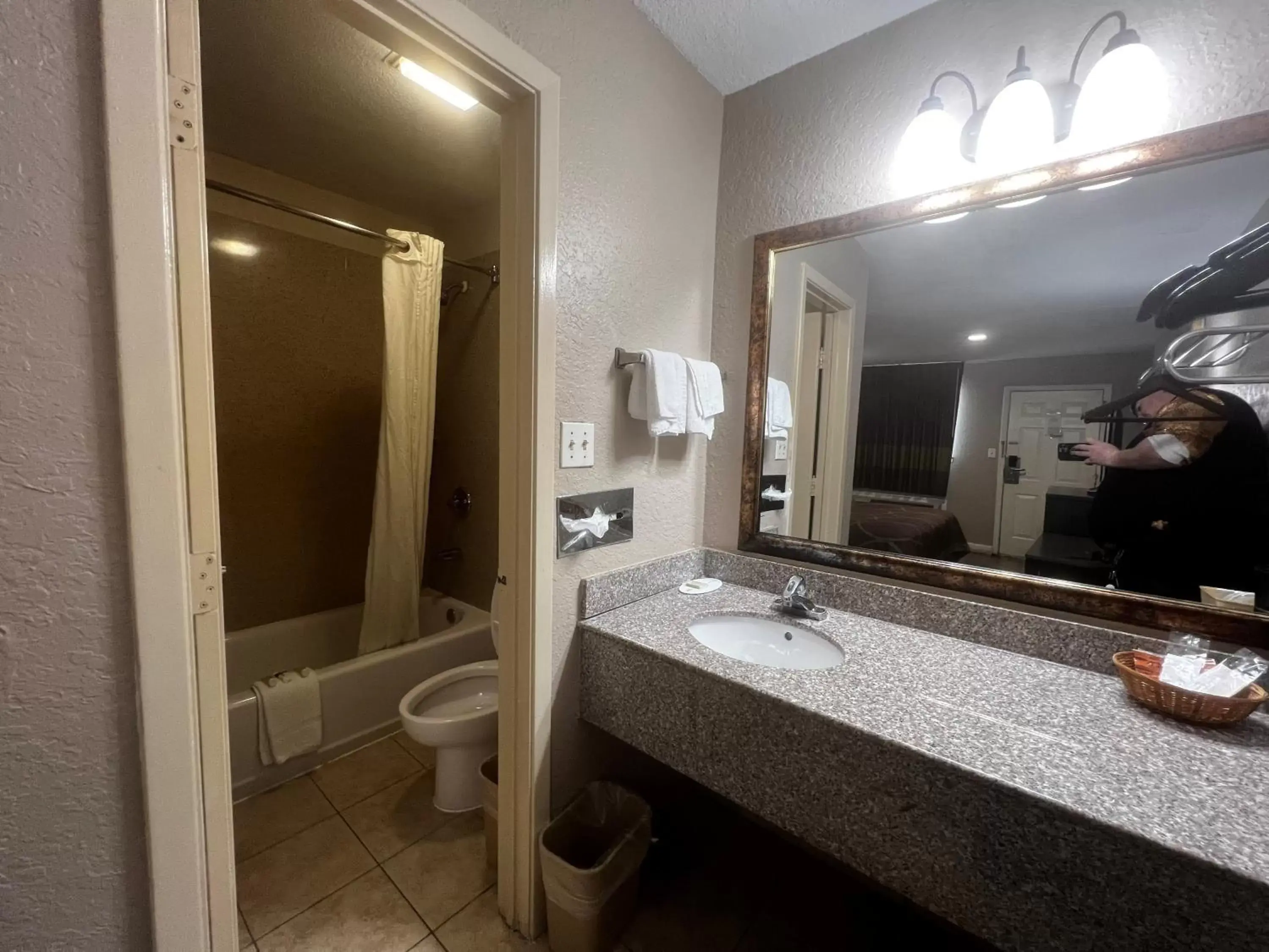 Bathroom in Super 8 by Wyndham La Marque TX/Texas City Area