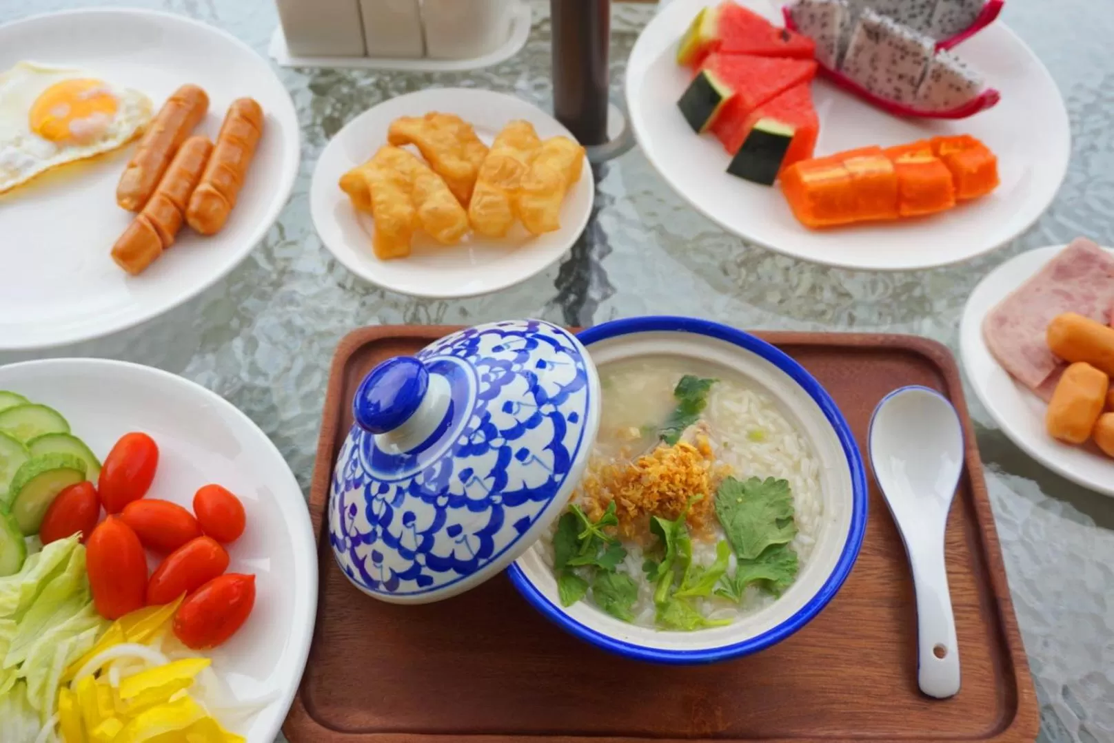 Asian breakfast in USABAI Riverside Boutique Hotel