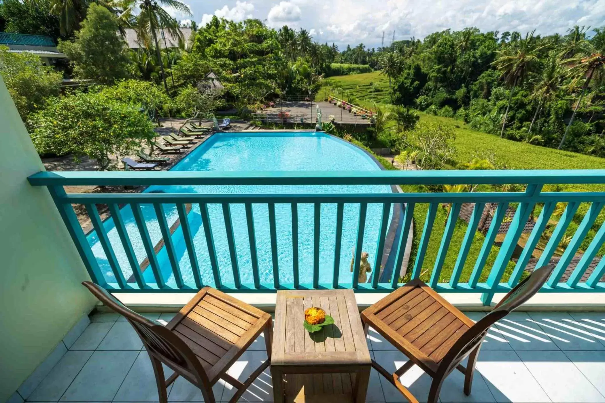 Balcony/Terrace, Pool View in Amatara Royal Ganesha