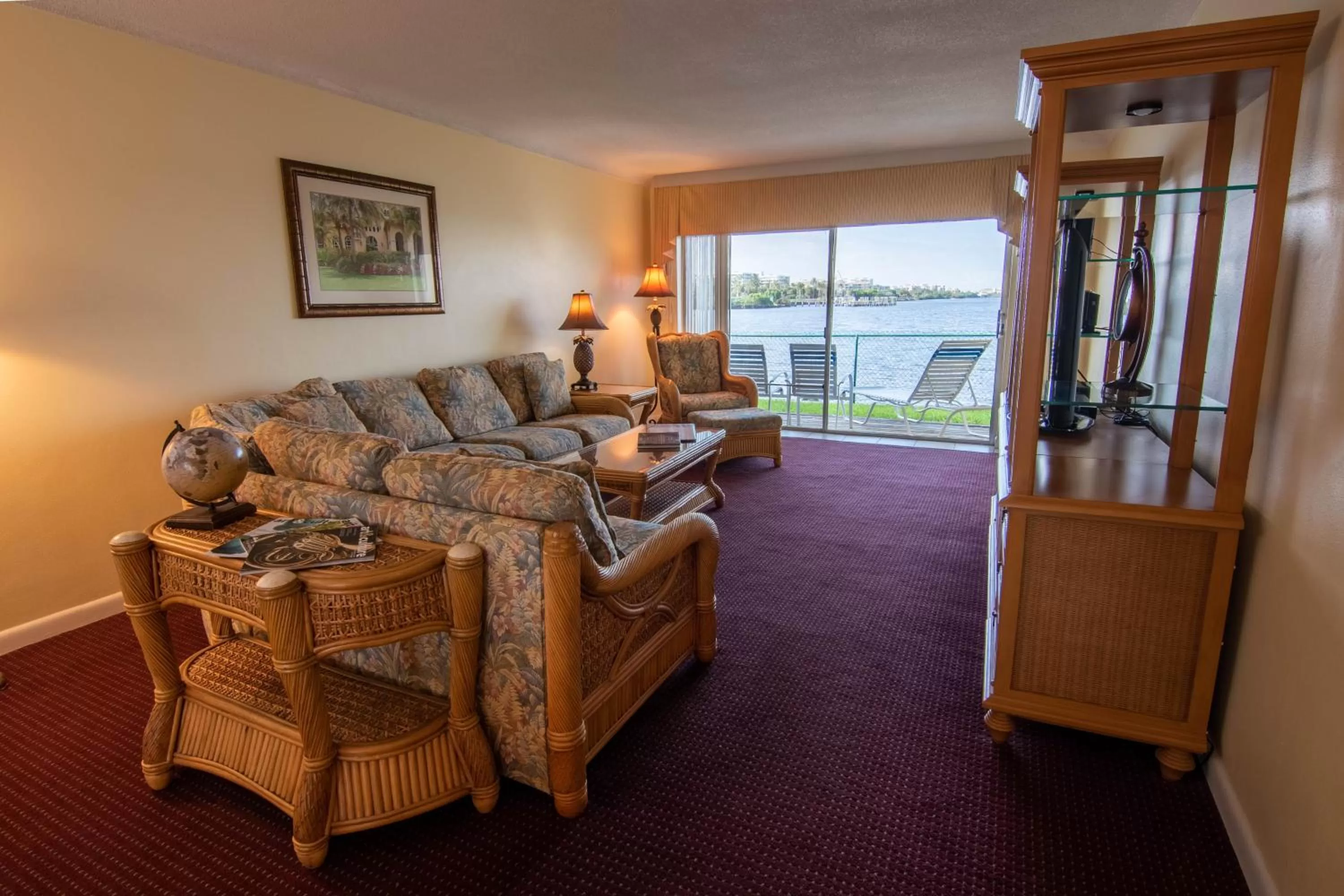 Seating Area in Palm Beach Waterfront Condos - Full Kitchens!