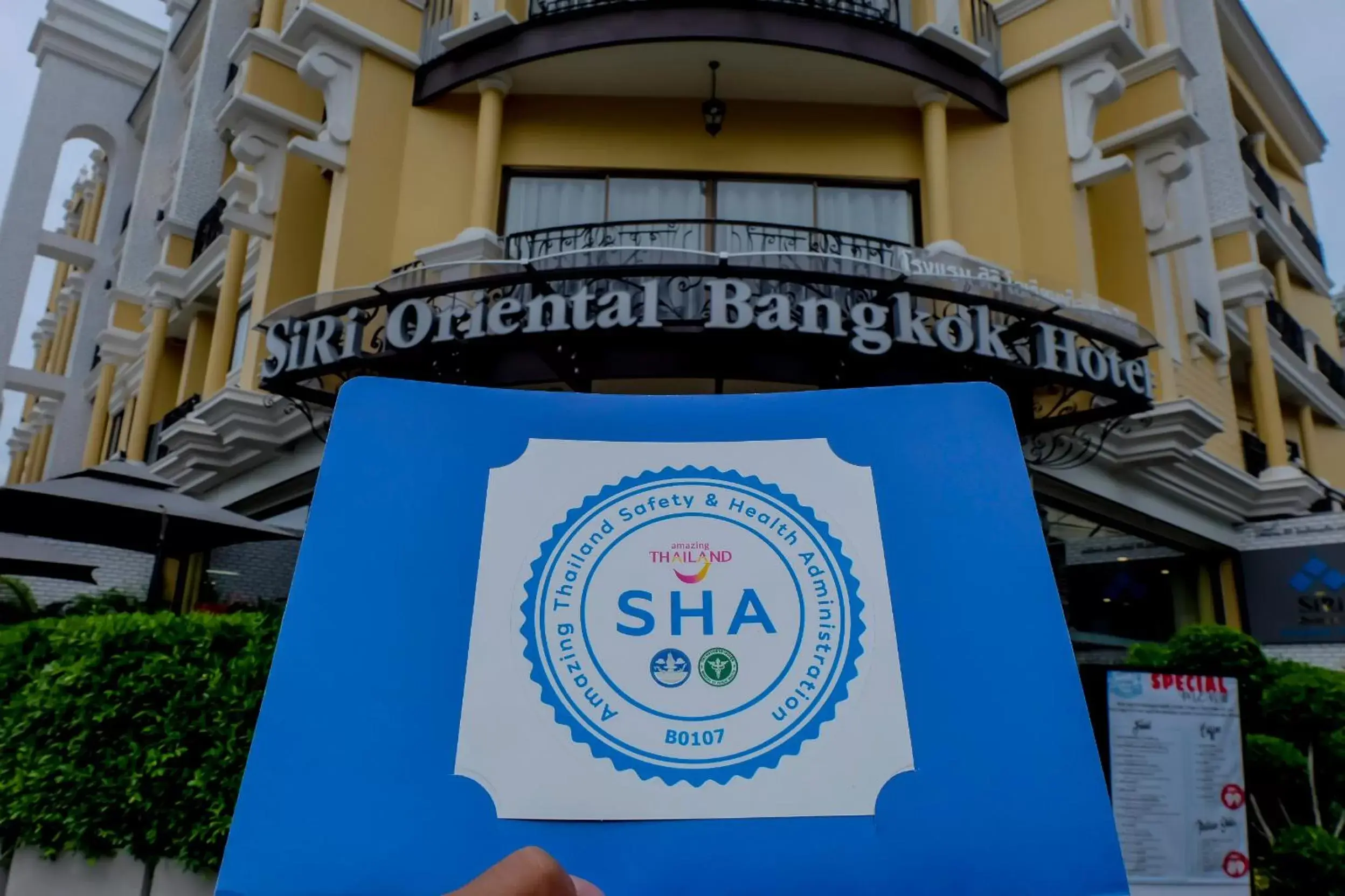 Certificate/Award, Property Logo/Sign in Siri Oriental Bangkok Hotel - SHA Extra Plus