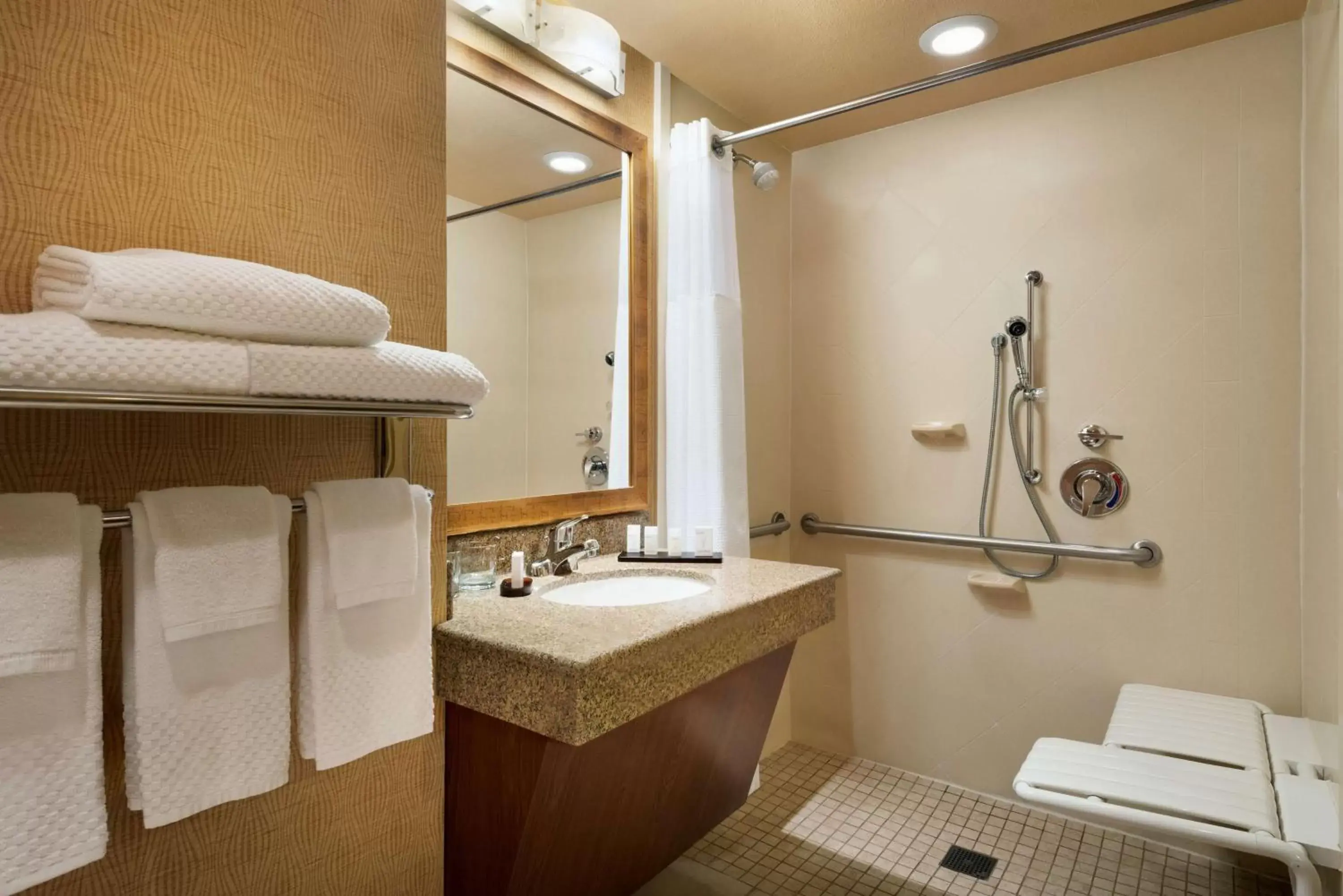 Bathroom in Embassy Suites East Peoria Hotel and Riverfront Conference Center