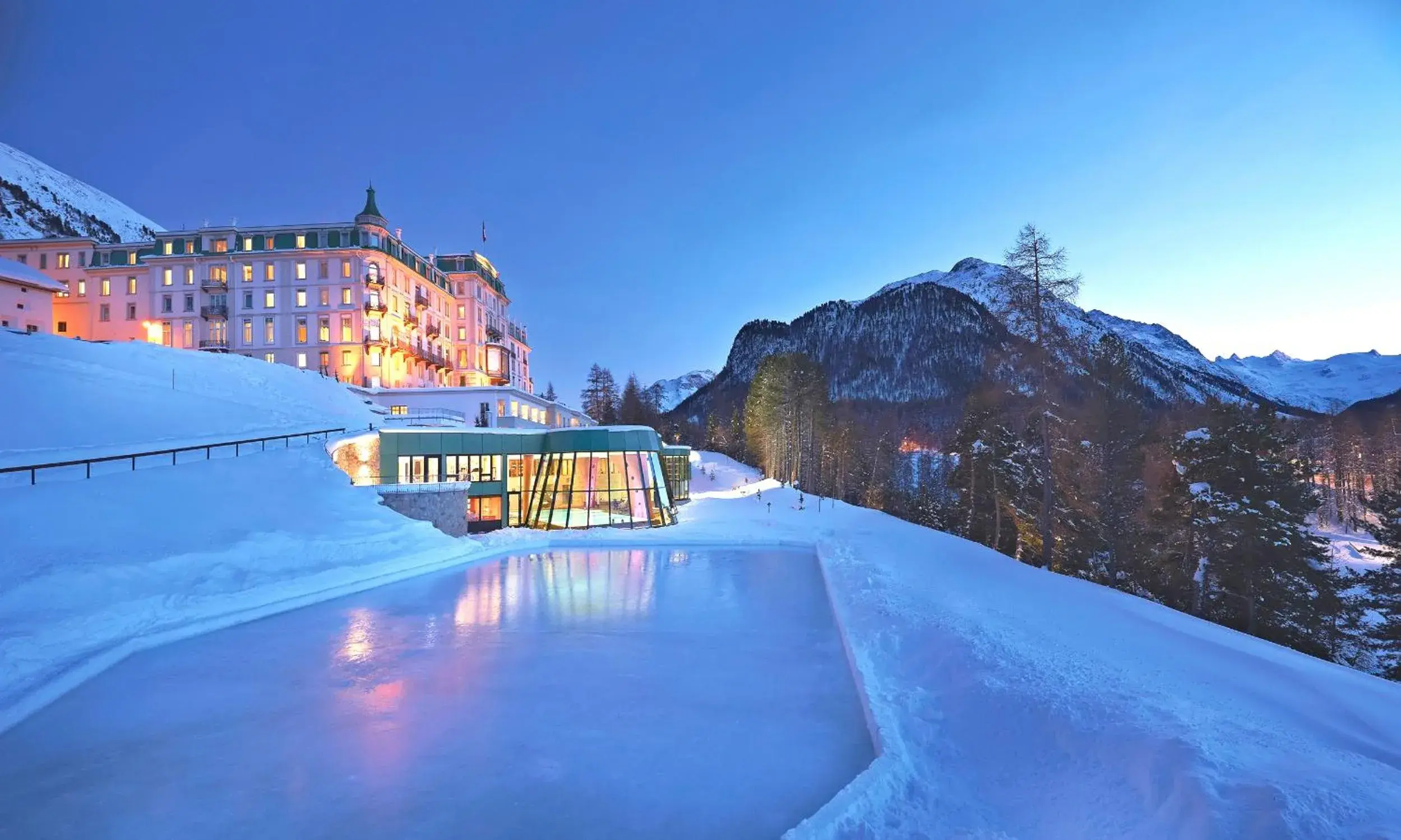 Bird's eye view, Winter in Grand Hotel Kronenhof