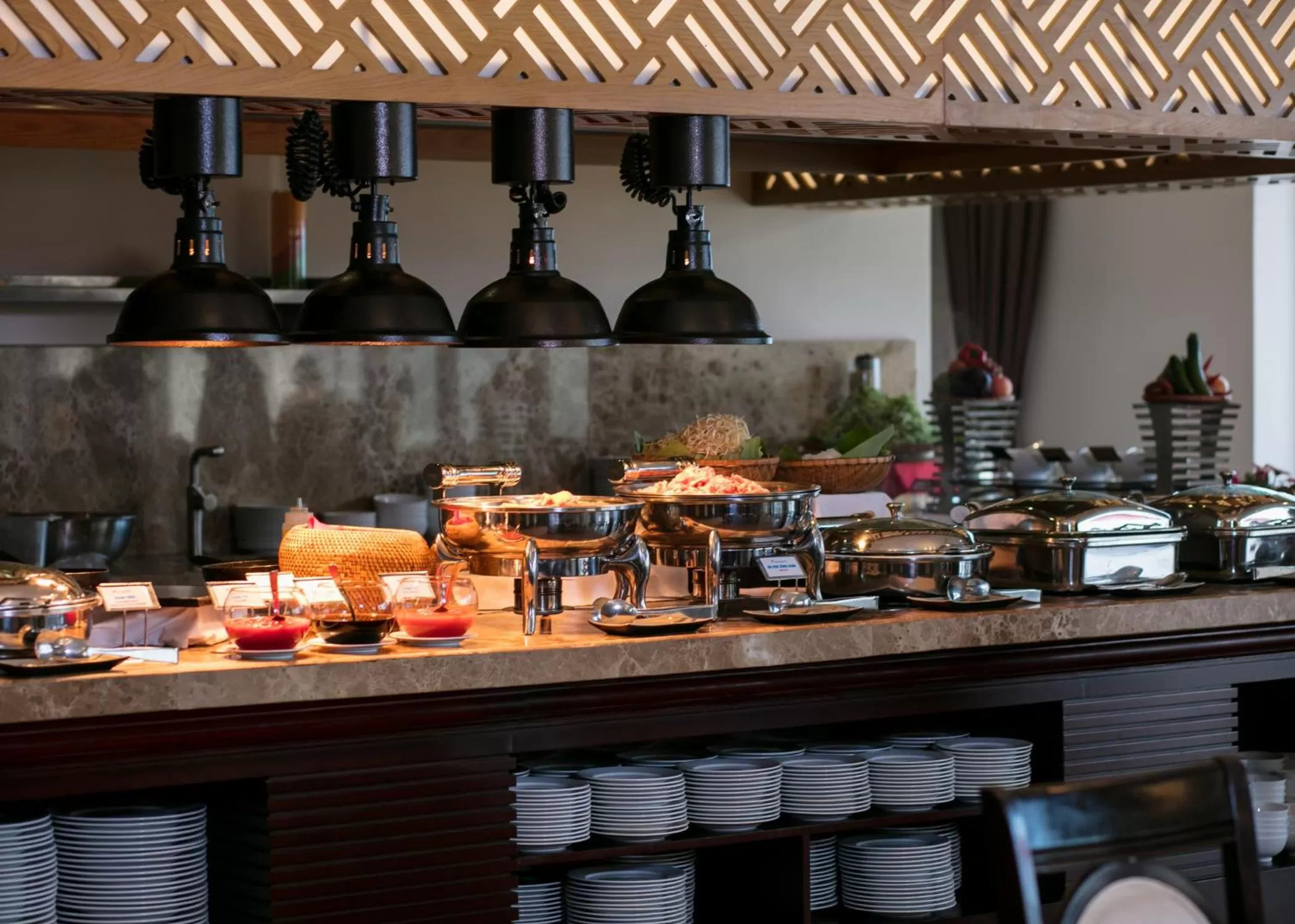 Buffet breakfast in Swiss-Belresort Tuyen Lam