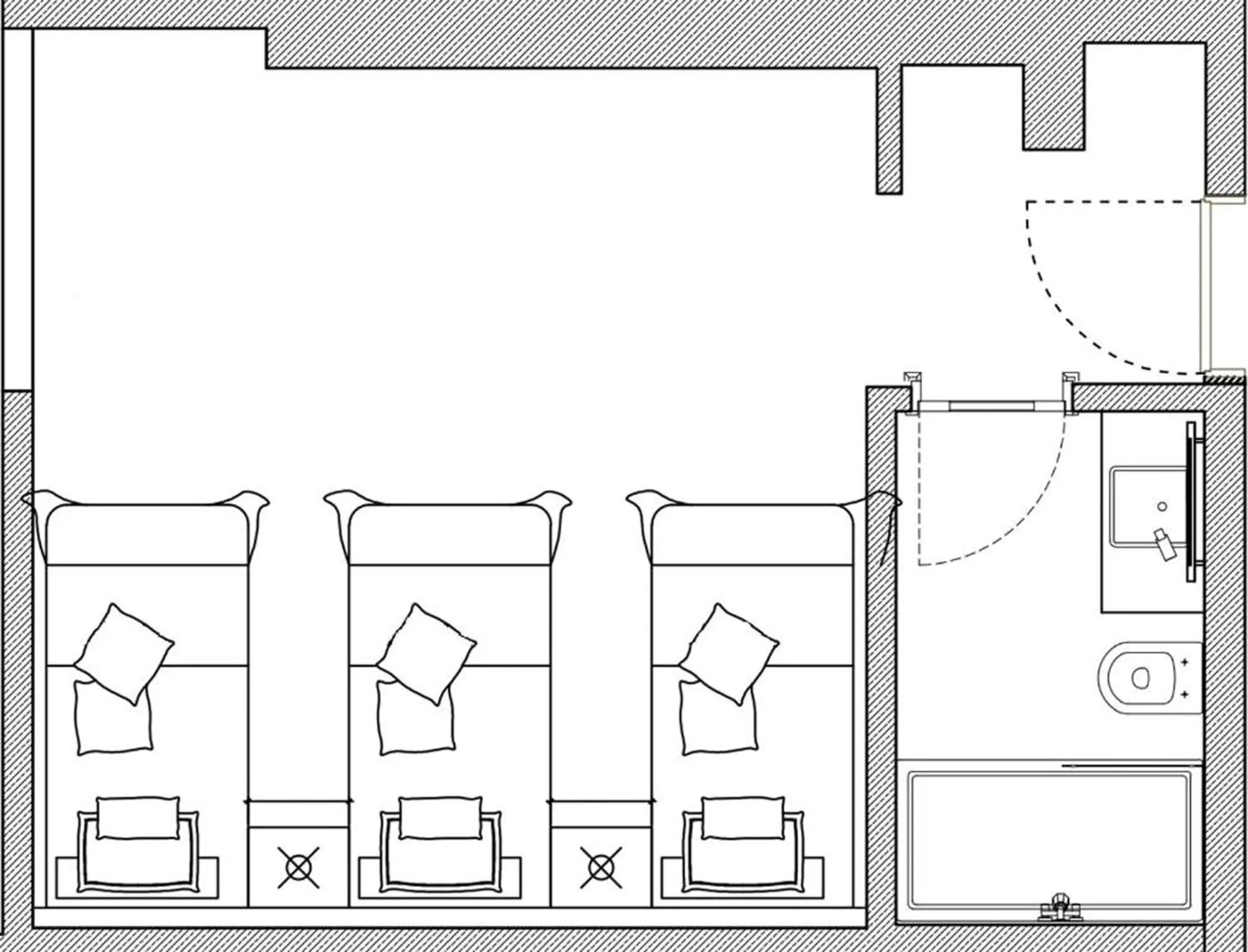 Bed, Floor Plan in Xperia Saray Beach Hotel