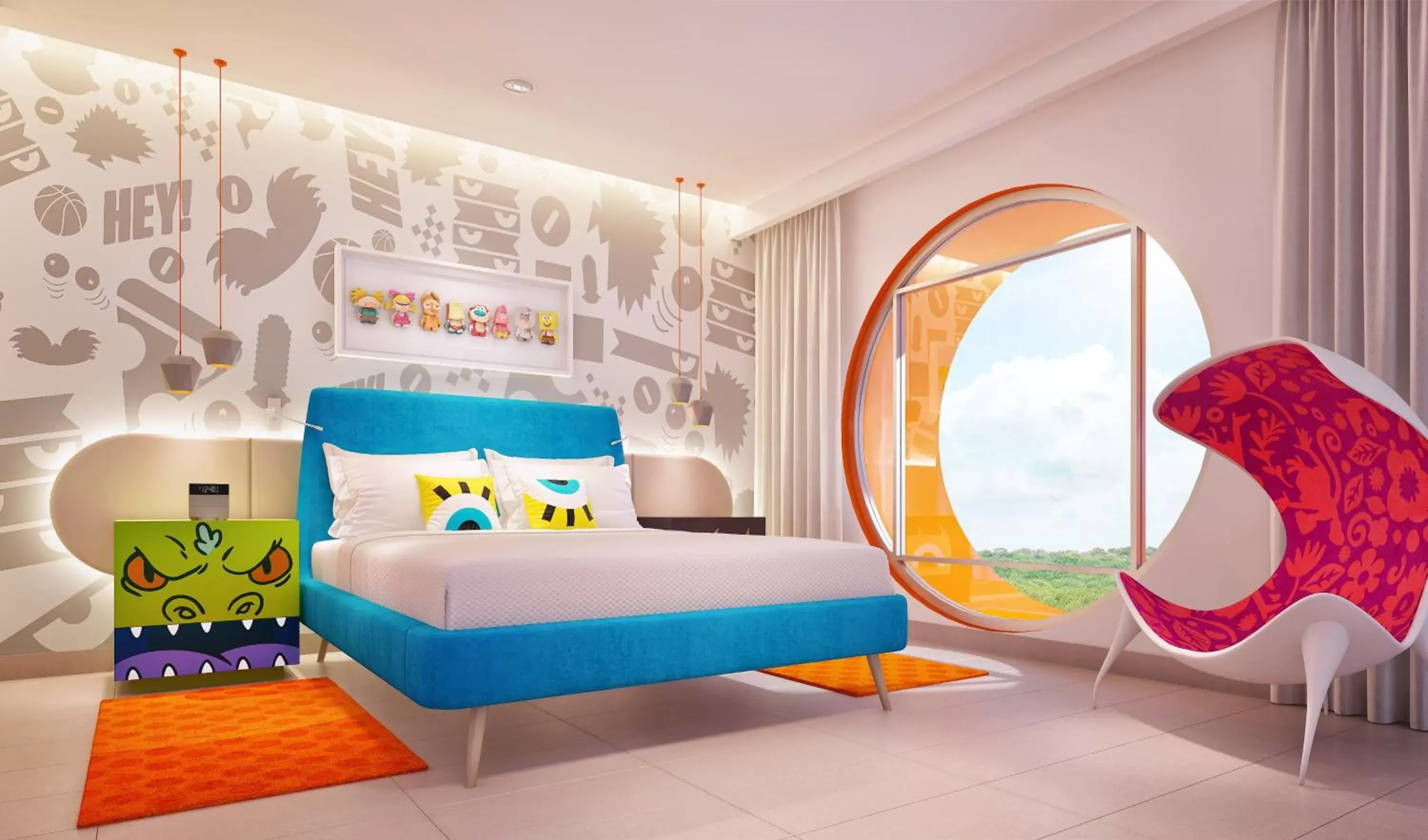 Floor plan, Bed in Nickelodeon Hotels & Resorts Riviera Maya All Inclusive