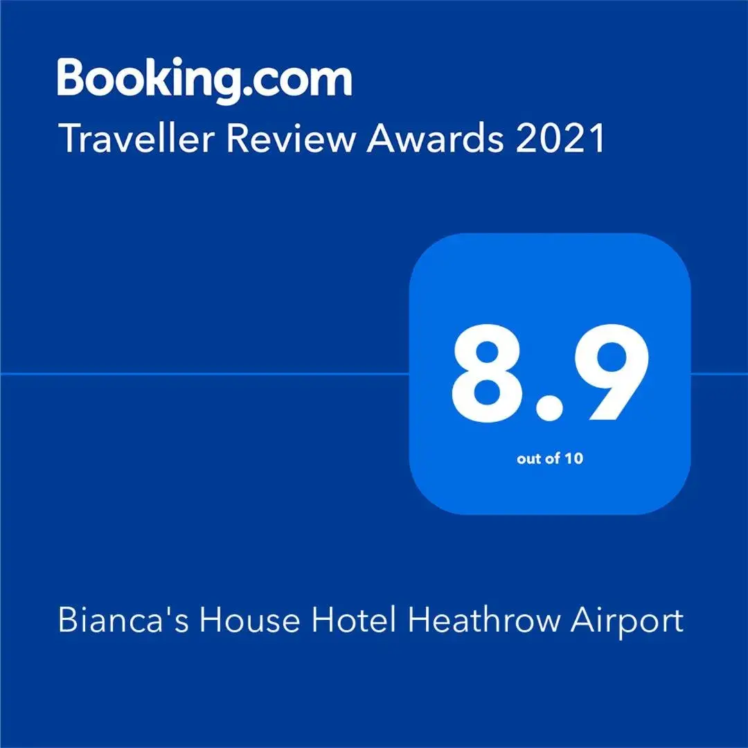 Logo/Certificate/Sign, Logo/Certificate/Sign/Award in Bianca's House Hotel Heathrow Airport