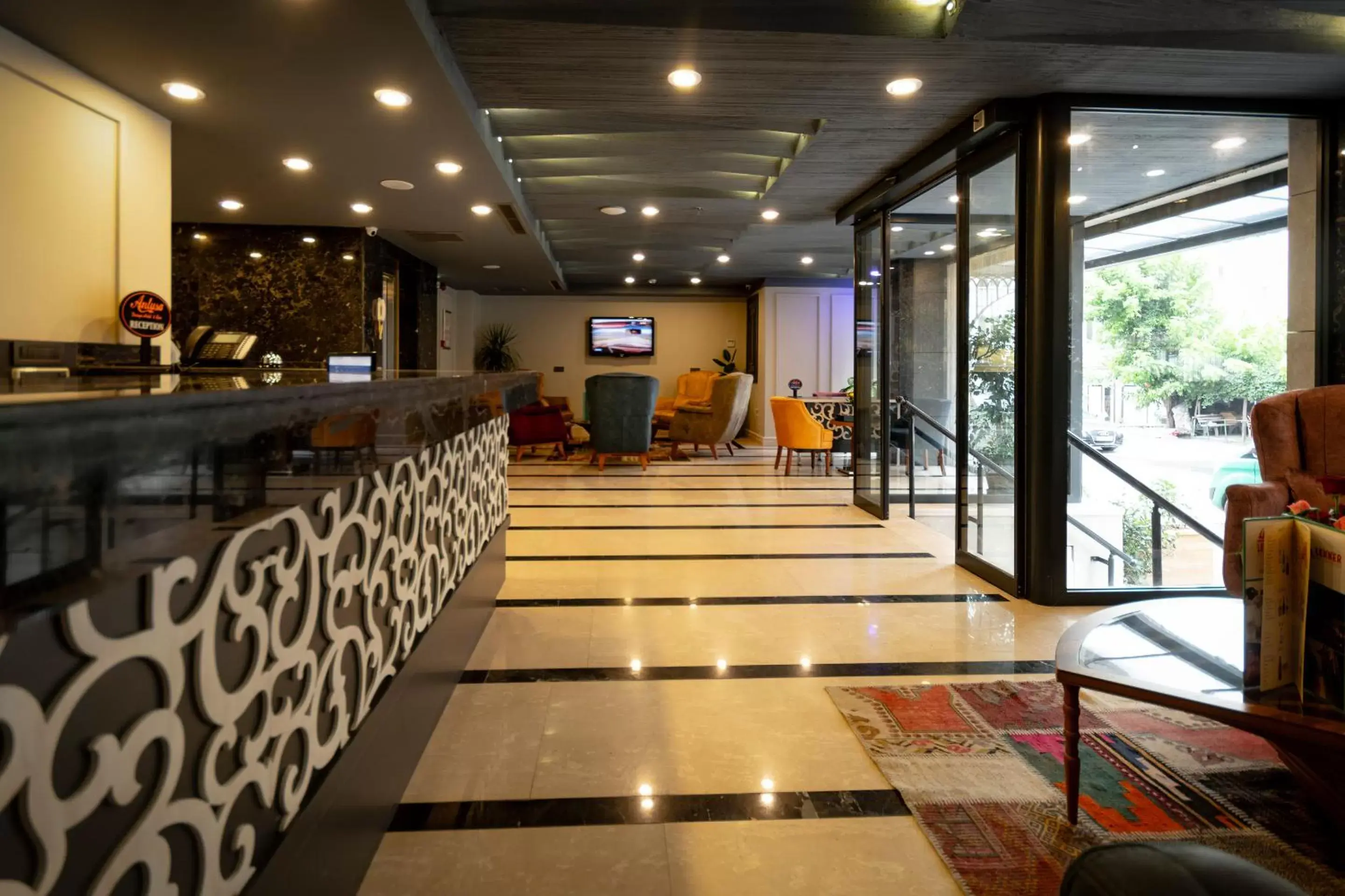 Communal lounge/ TV room, Lobby/Reception in Antusa Design Hotel & Spa