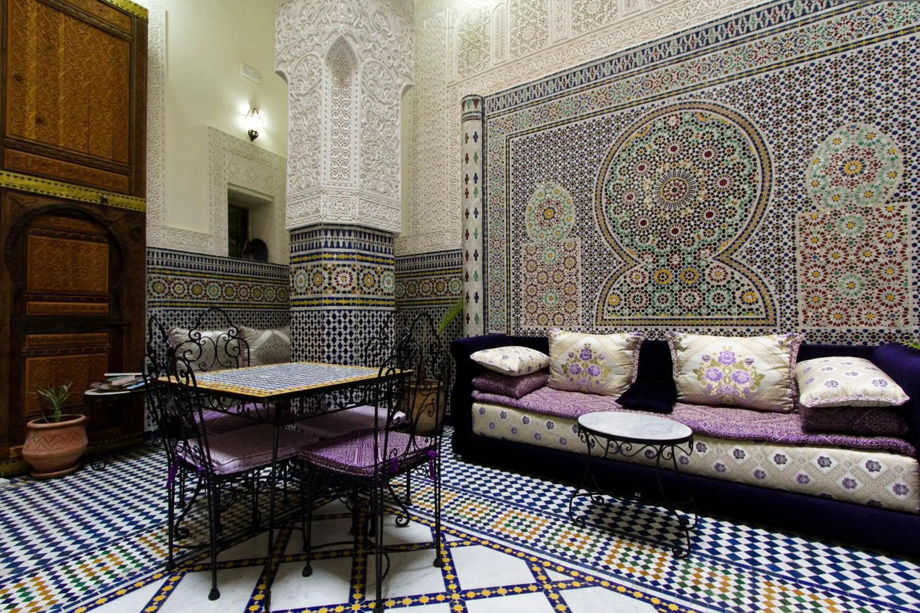 Decorative detail, Seating Area in Riad Taryana