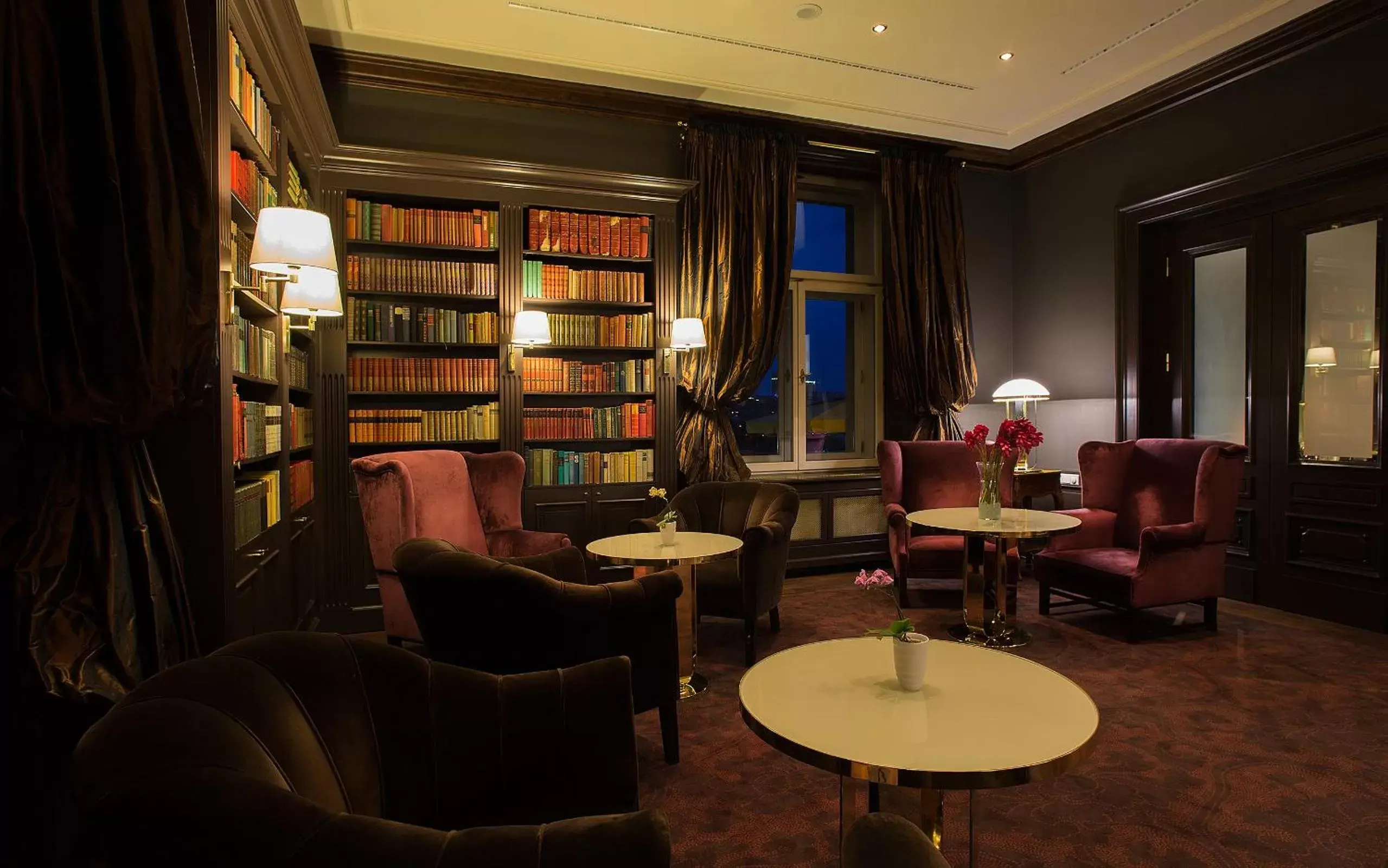 Library in Le Palais Art Hotel Prague