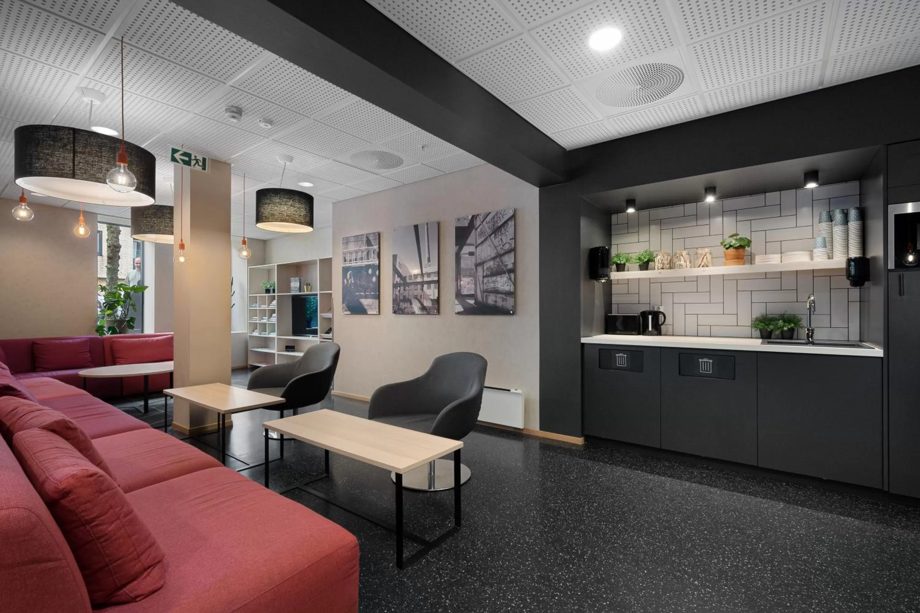 Seating area in Citybox Bergen City