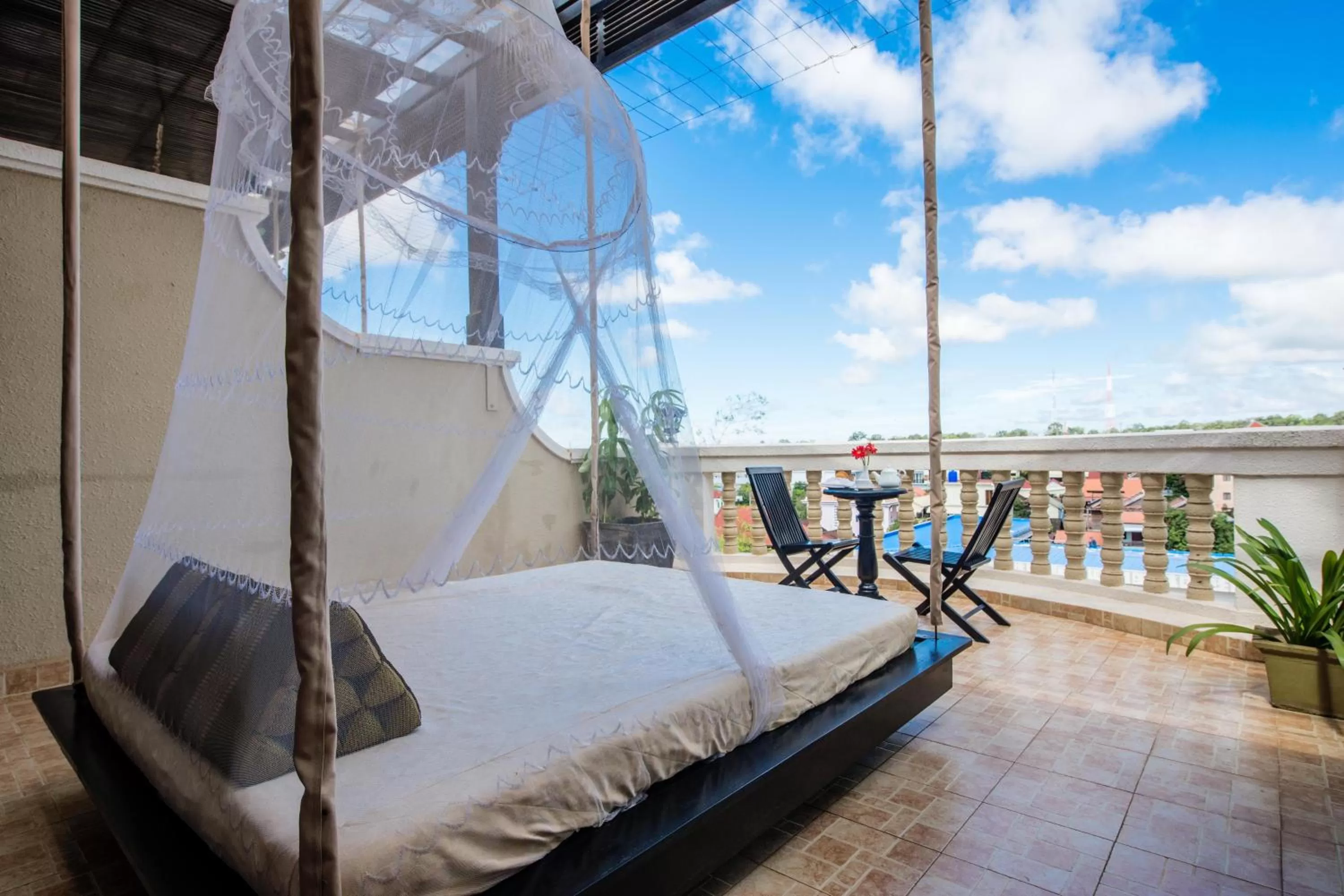 Balcony/Terrace, Bed in THE PRIVILEGE FLOOR by Borei Angkor