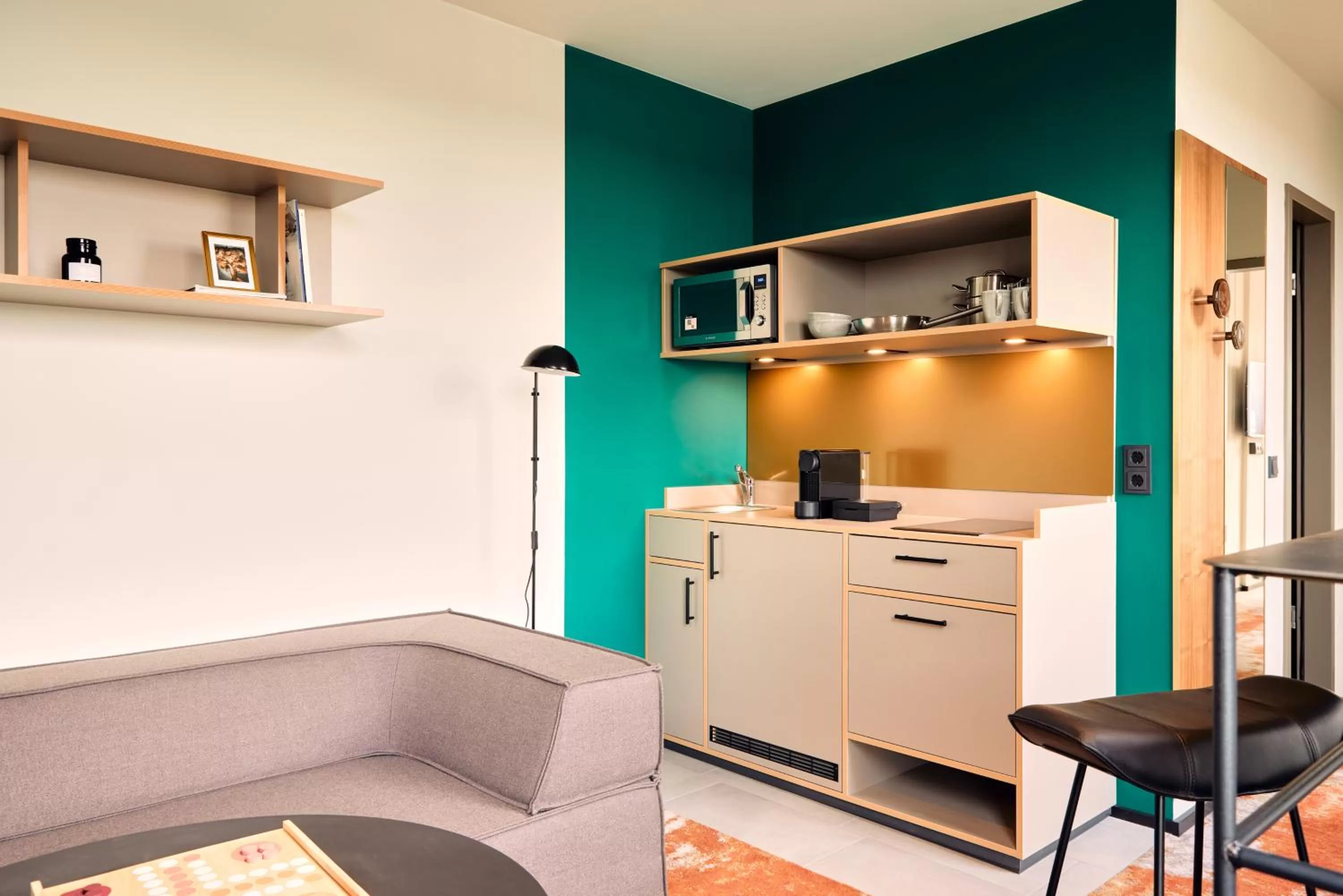 Kitchen or kitchenette in hood house