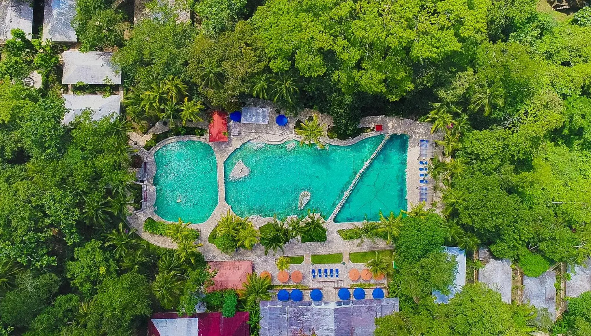 Spring, Bird's-eye View in Chan-Kah Resort Village