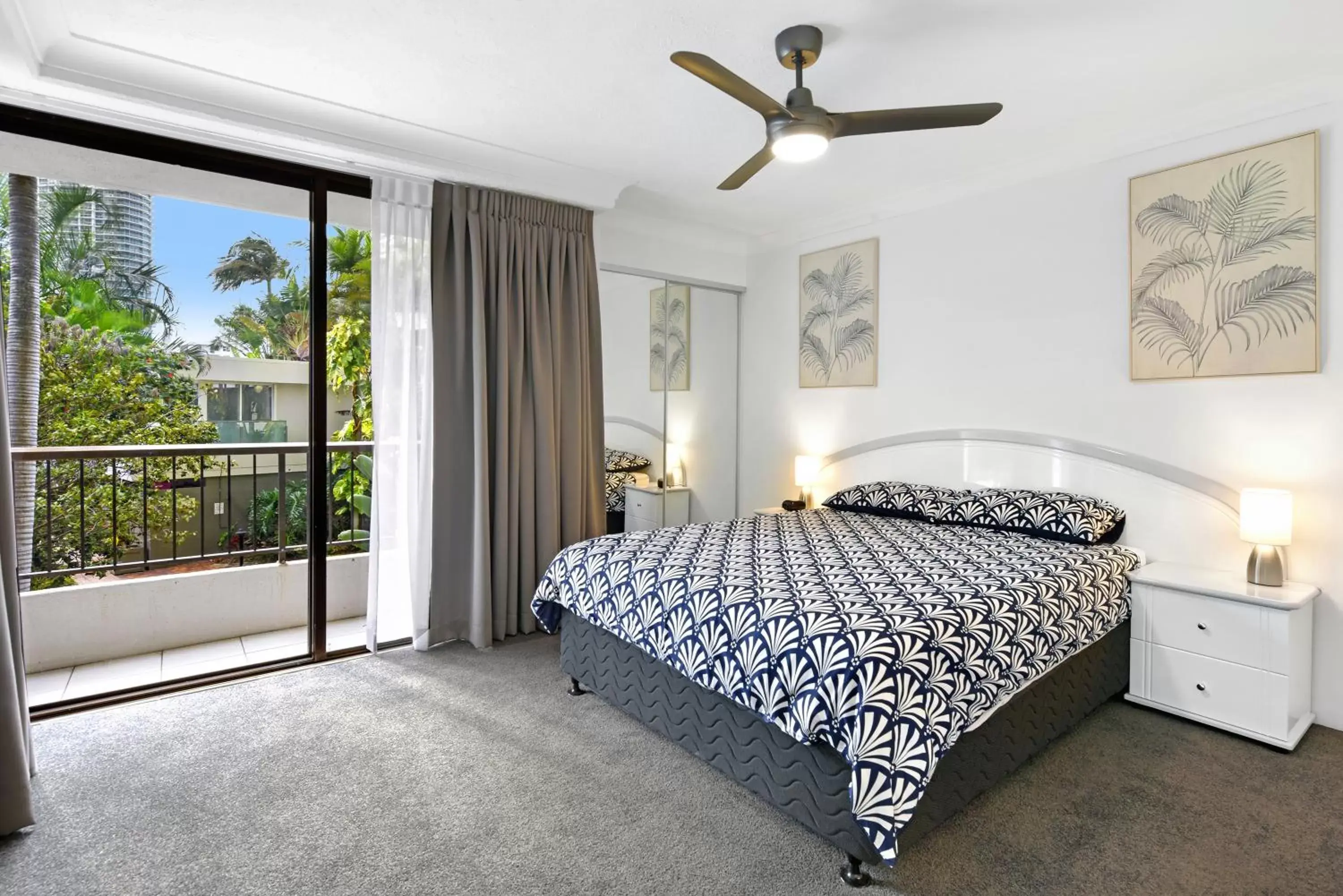 Bed in Surfers Century Oceanside Apartments