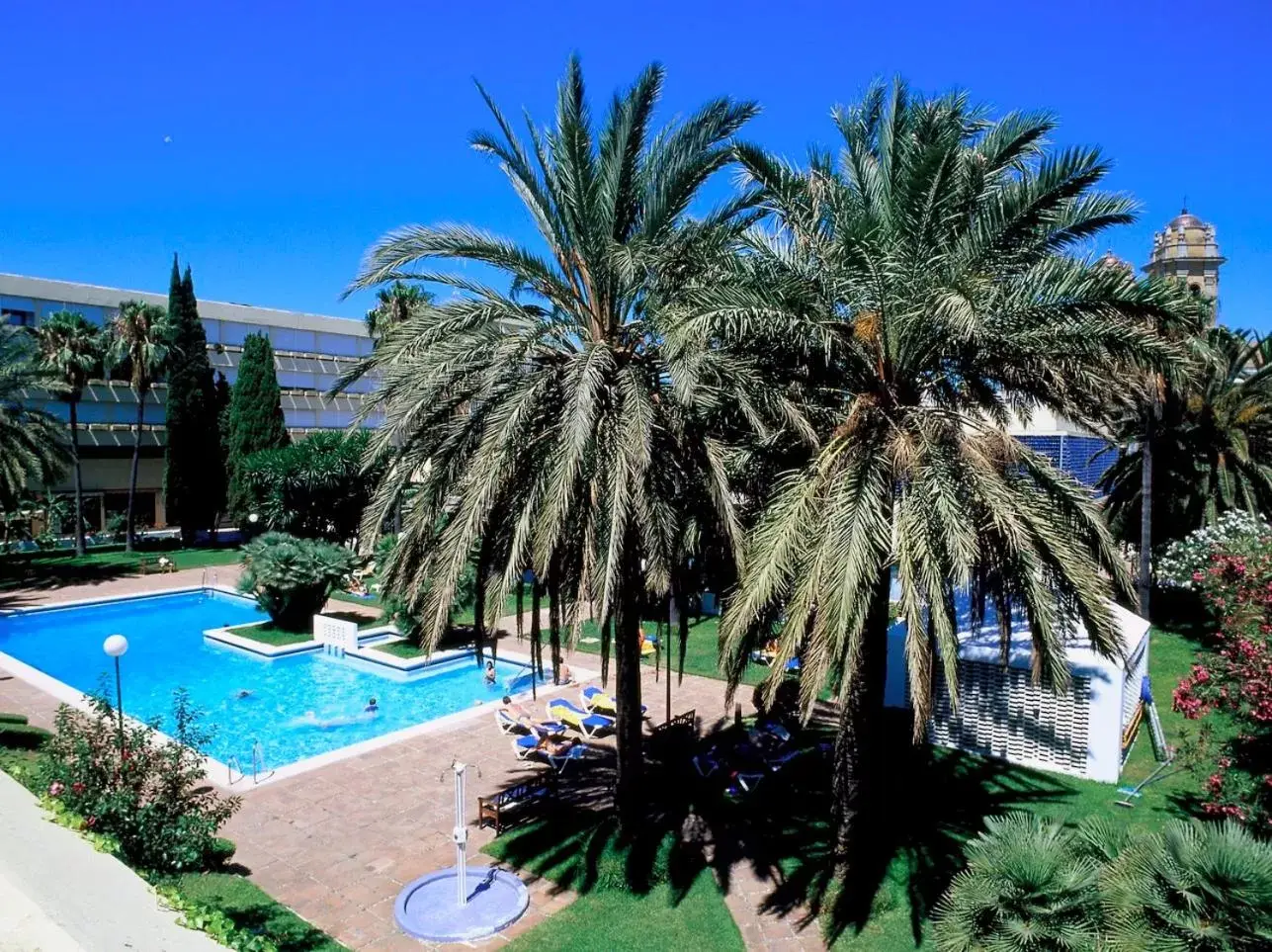 Text overlay, Pool View in Parador de Ceuta