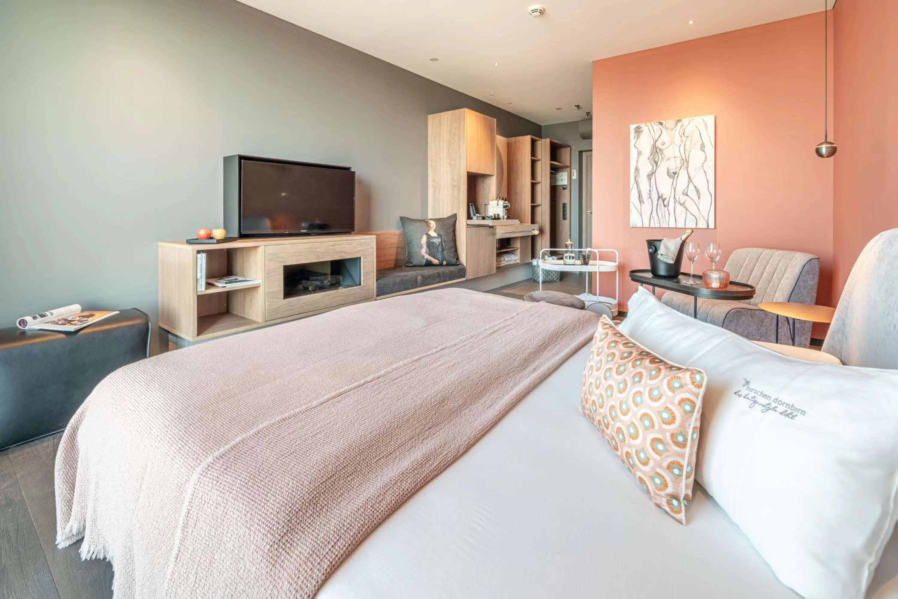 Photo of the whole room, Bed in hirschen dornbirn - das boutiquestyle hotel - skyrelax & wellness im rooftop