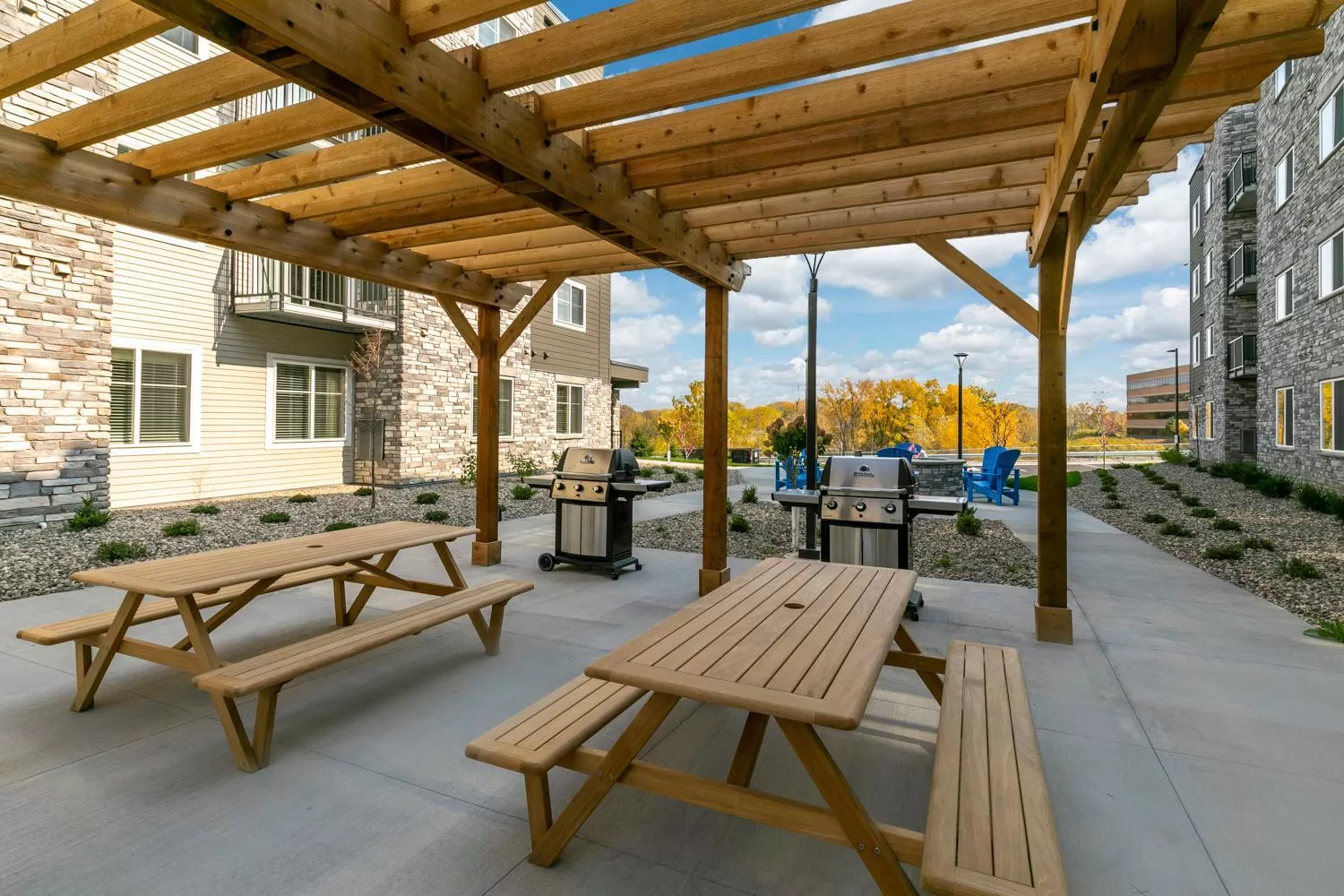 Patio in WaterWalk Extended Stay by Wyndham Minneapolis - Plymouth