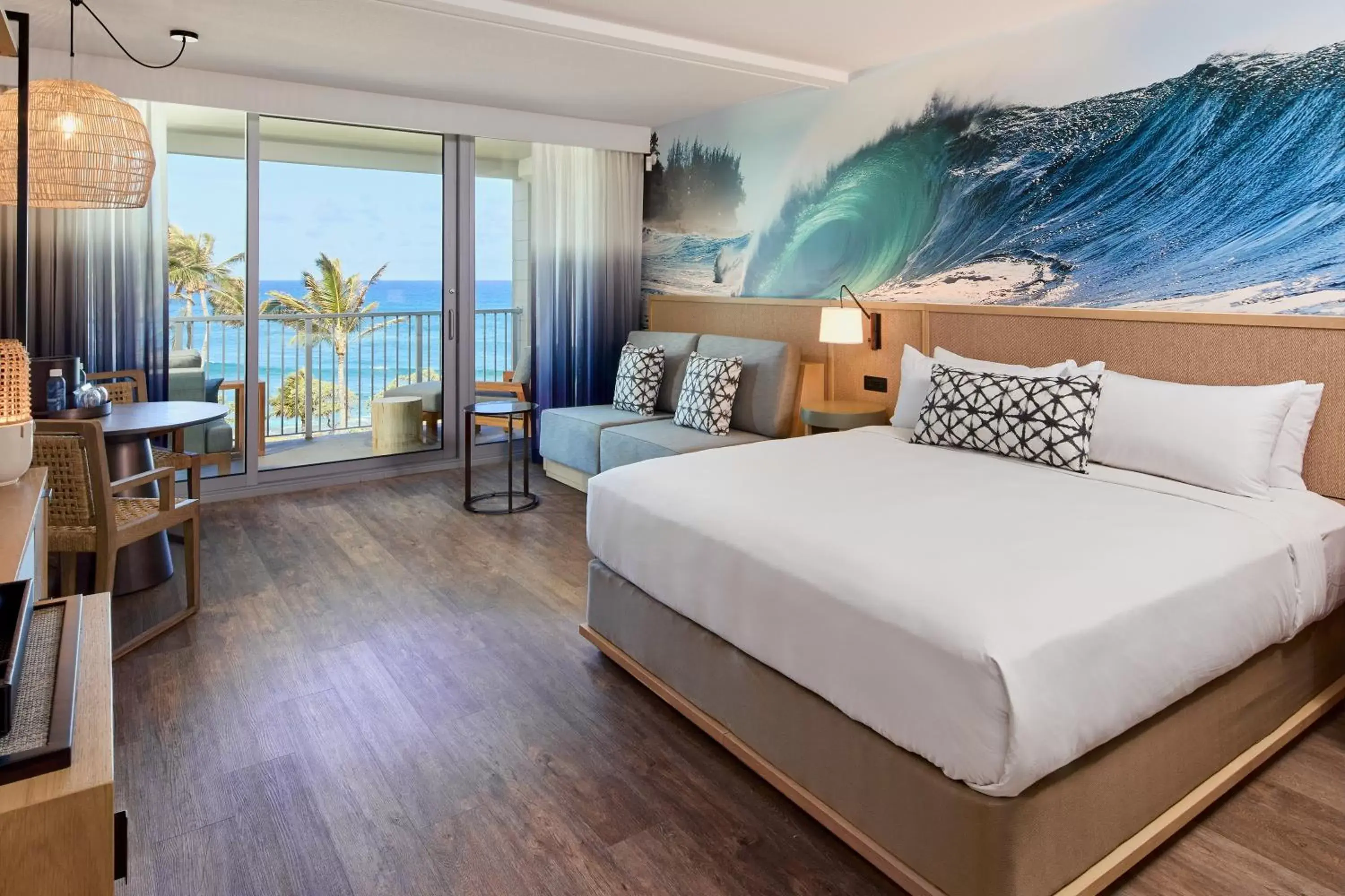Bed, Sea View in Turtle Bay Resort