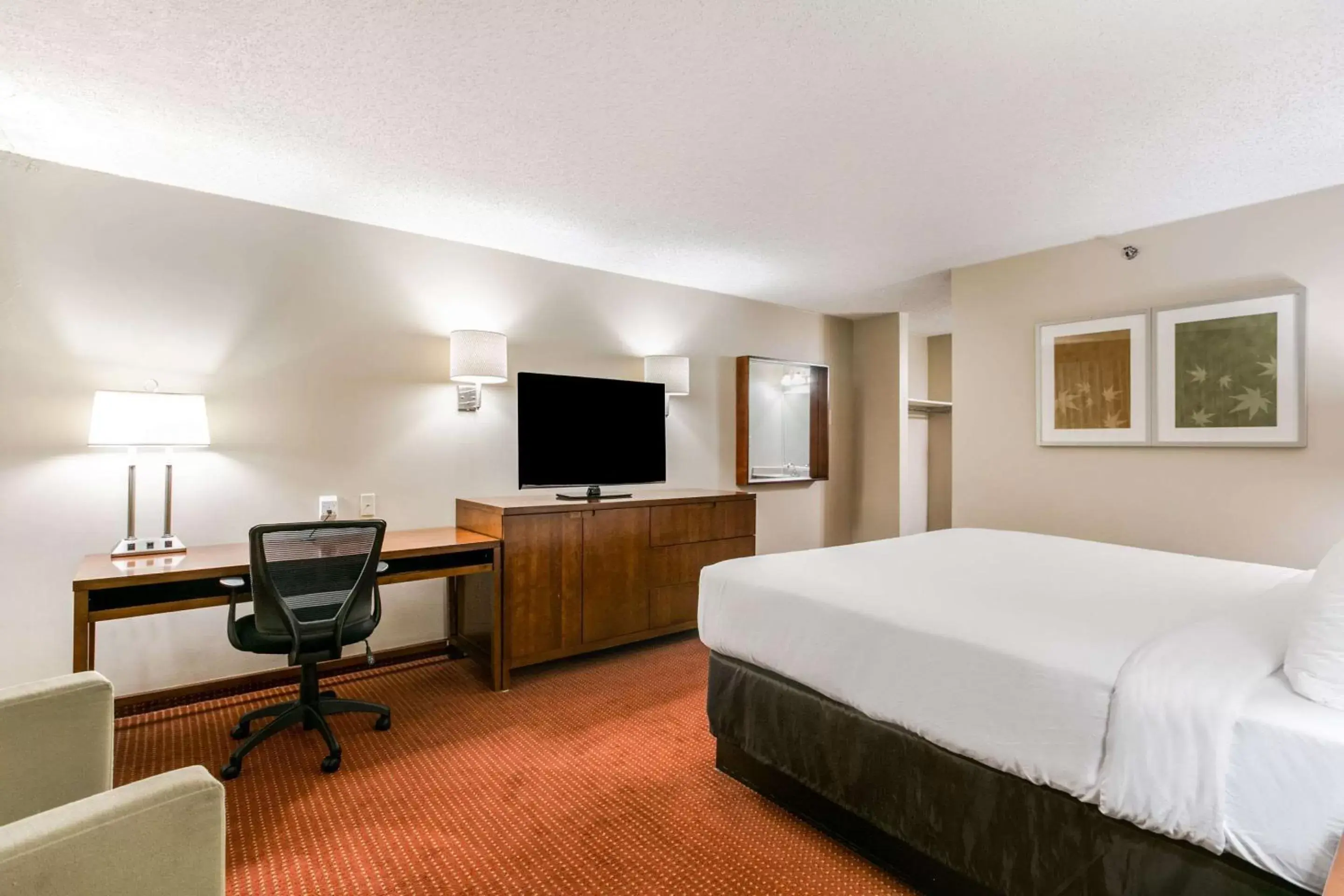 Bedroom, TV/Entertainment Center in Clarion Hotel BWI Airport Arundel Mills