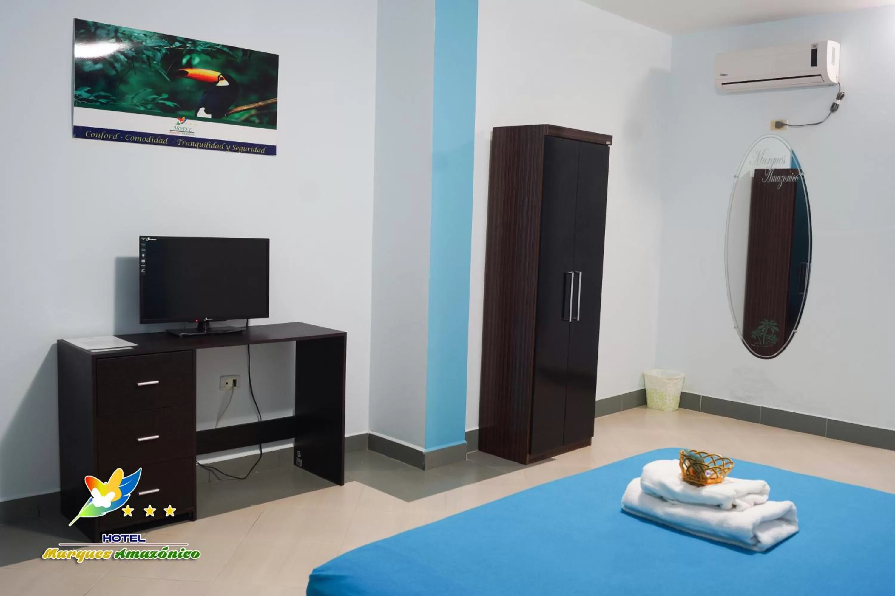 Bed in Hotel Marques Amazonico