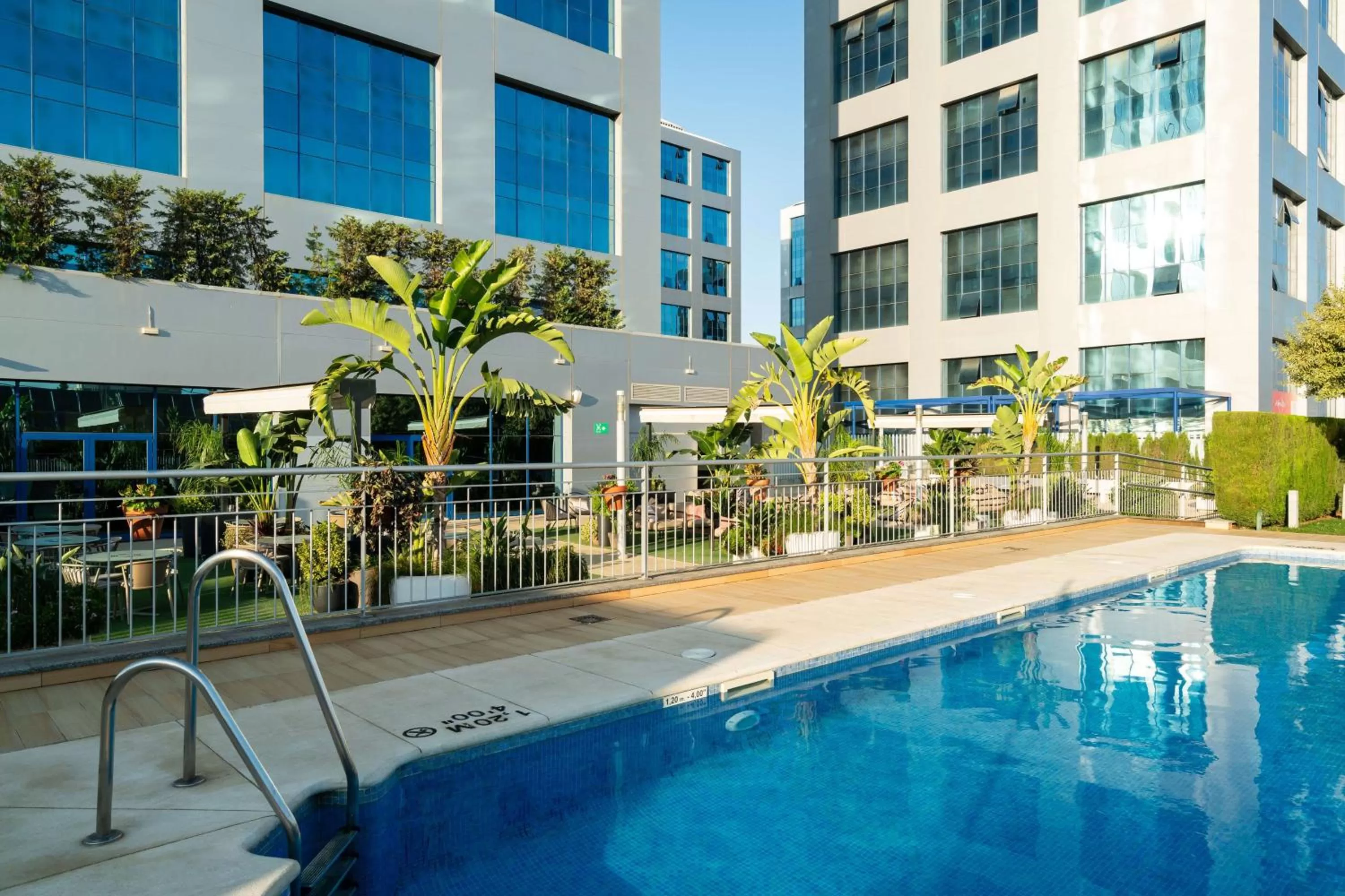 Pool view in Hilton Garden Inn Sevilla
