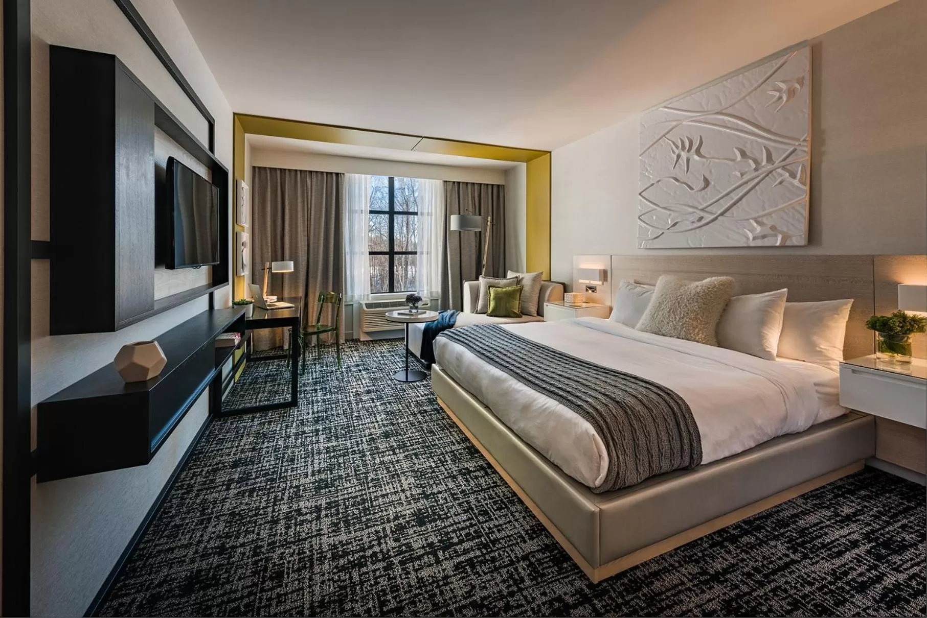 Bed in Hotel Zero Degrees Danbury