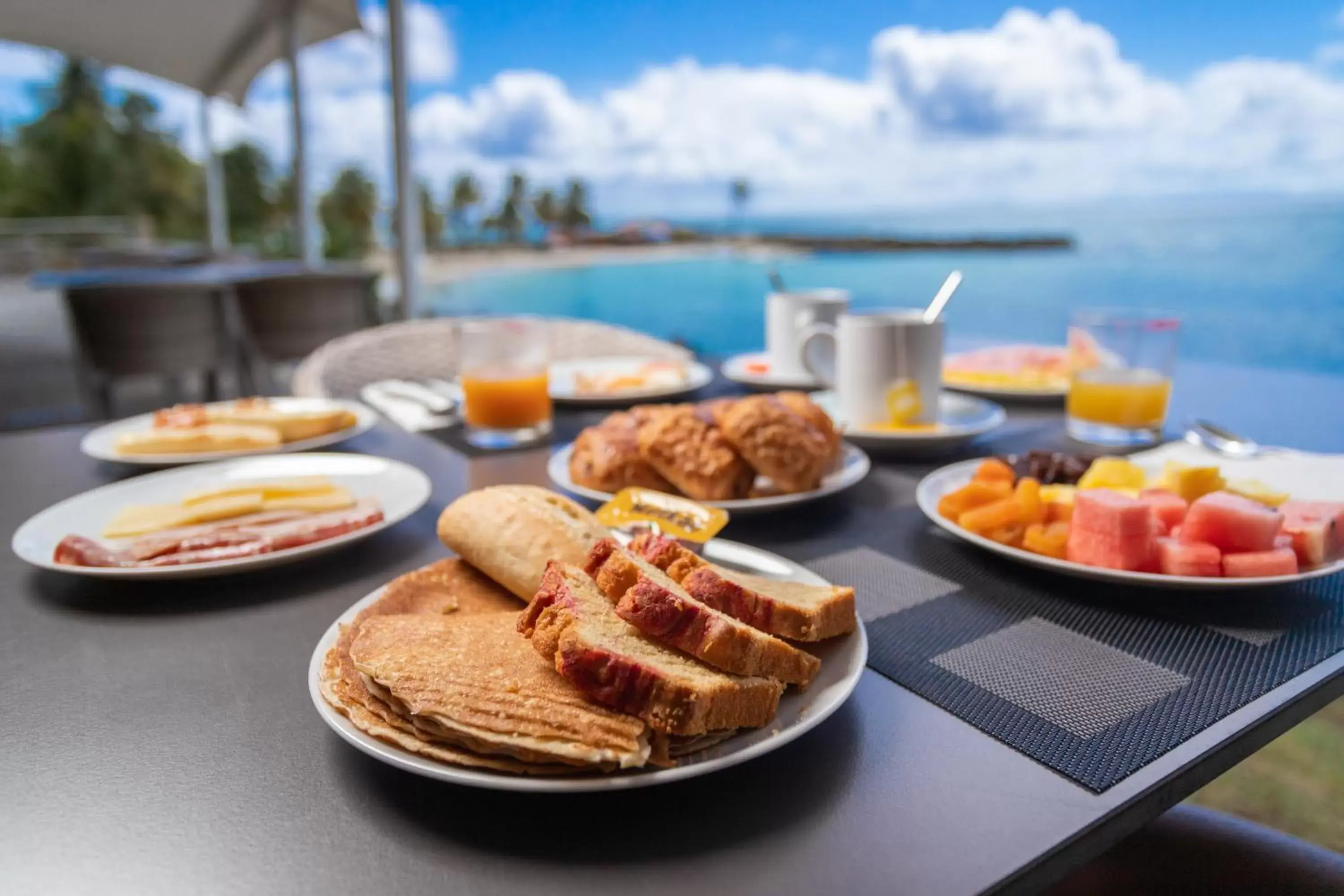 Buffet breakfast in Zenitude Hôtel Résidences Le Salako Buffet breakfast in Zenitude Hôtel Résidences Le Salako