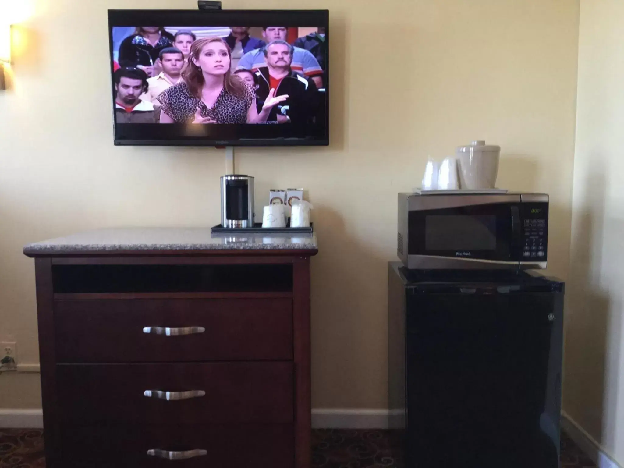 Decorative detail, TV/Entertainment Center in Red Carpet Inn-Bridgeton/Vineland