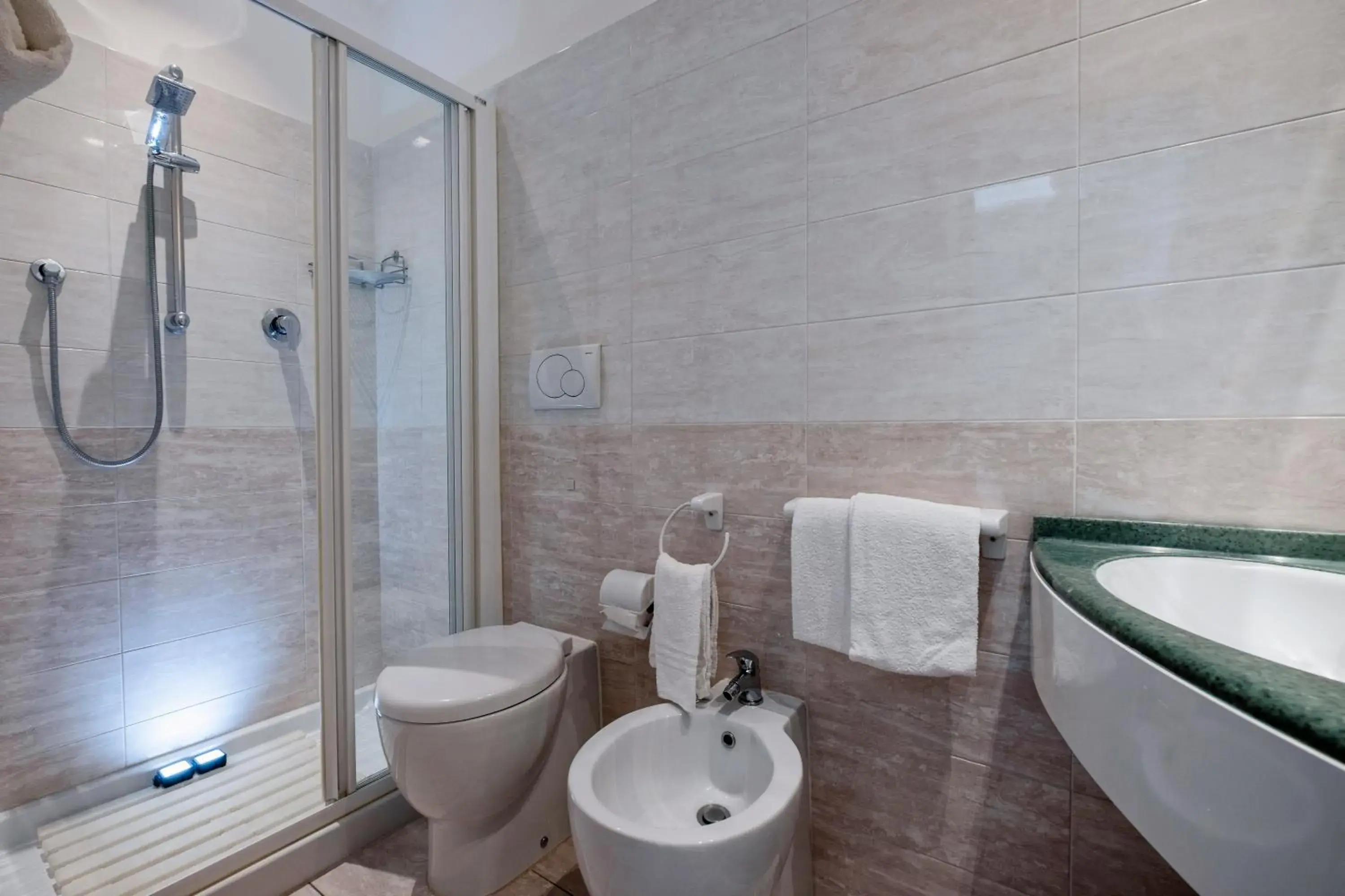 Shower, Bathroom in Hotel Stella D'Oro