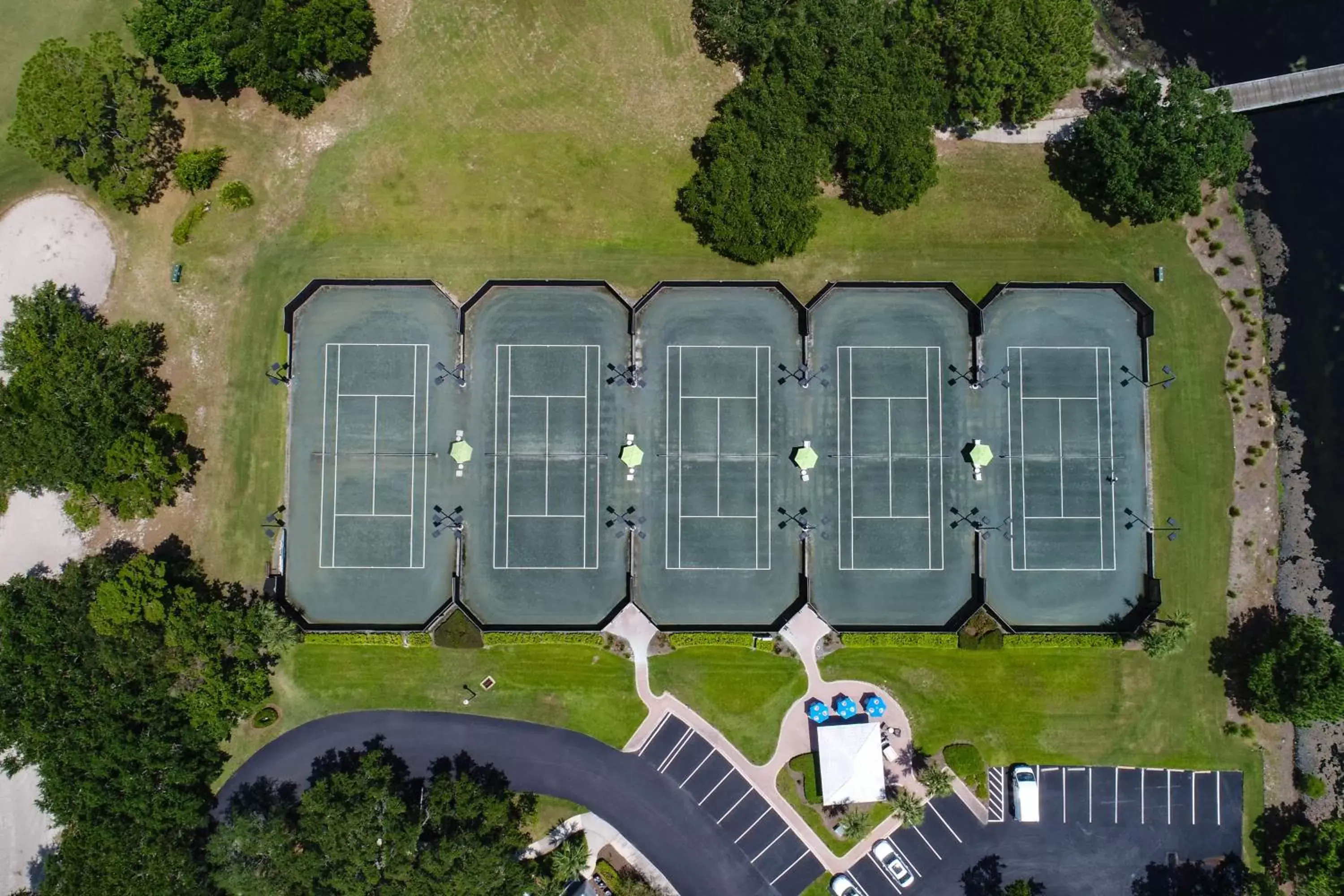 Tennis court, Bird's-eye View in Bluegreen's Bayside Resort and Spa at Panama City Beach