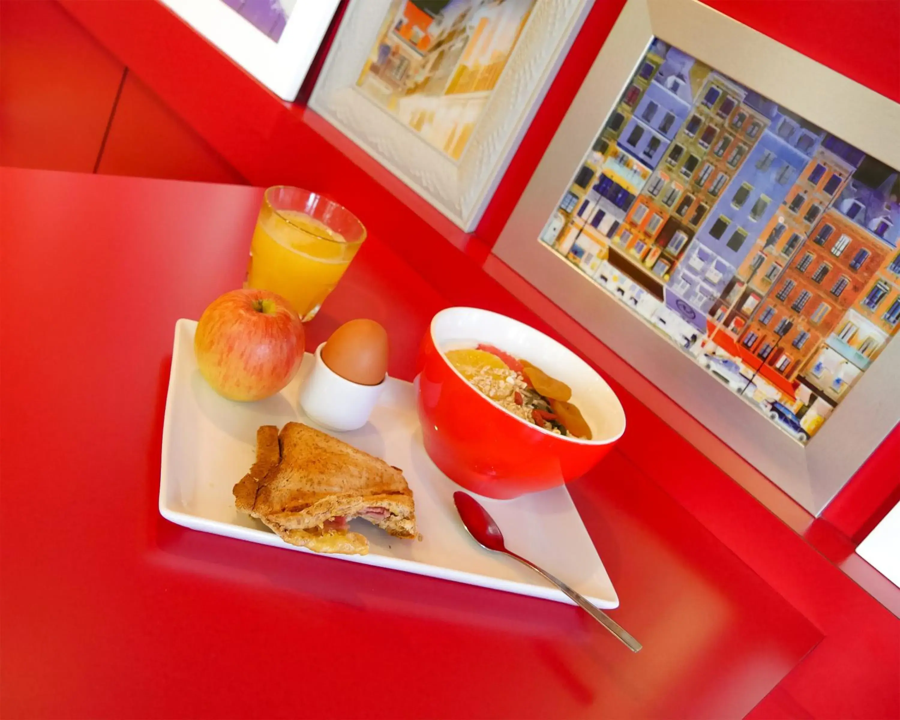 Continental breakfast in ibis Styles Honfleur Centre Historique