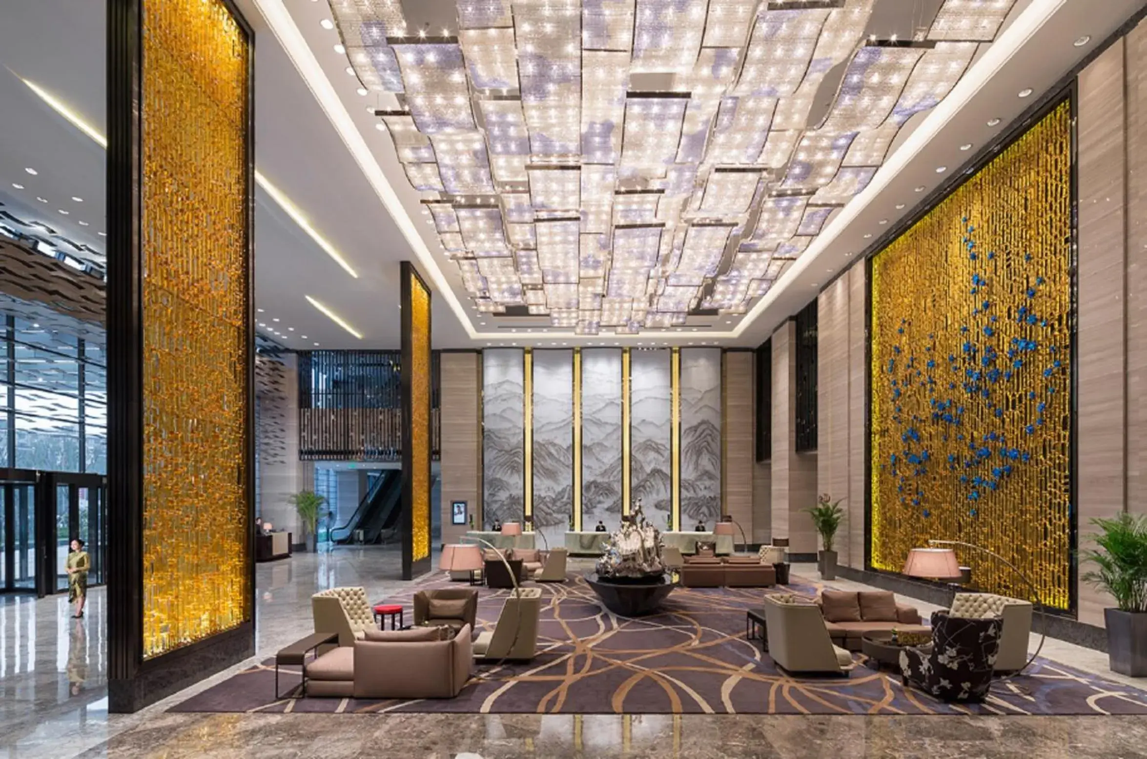 Lobby or reception, Restaurant/Places to Eat in Wanda Realm Wuhan