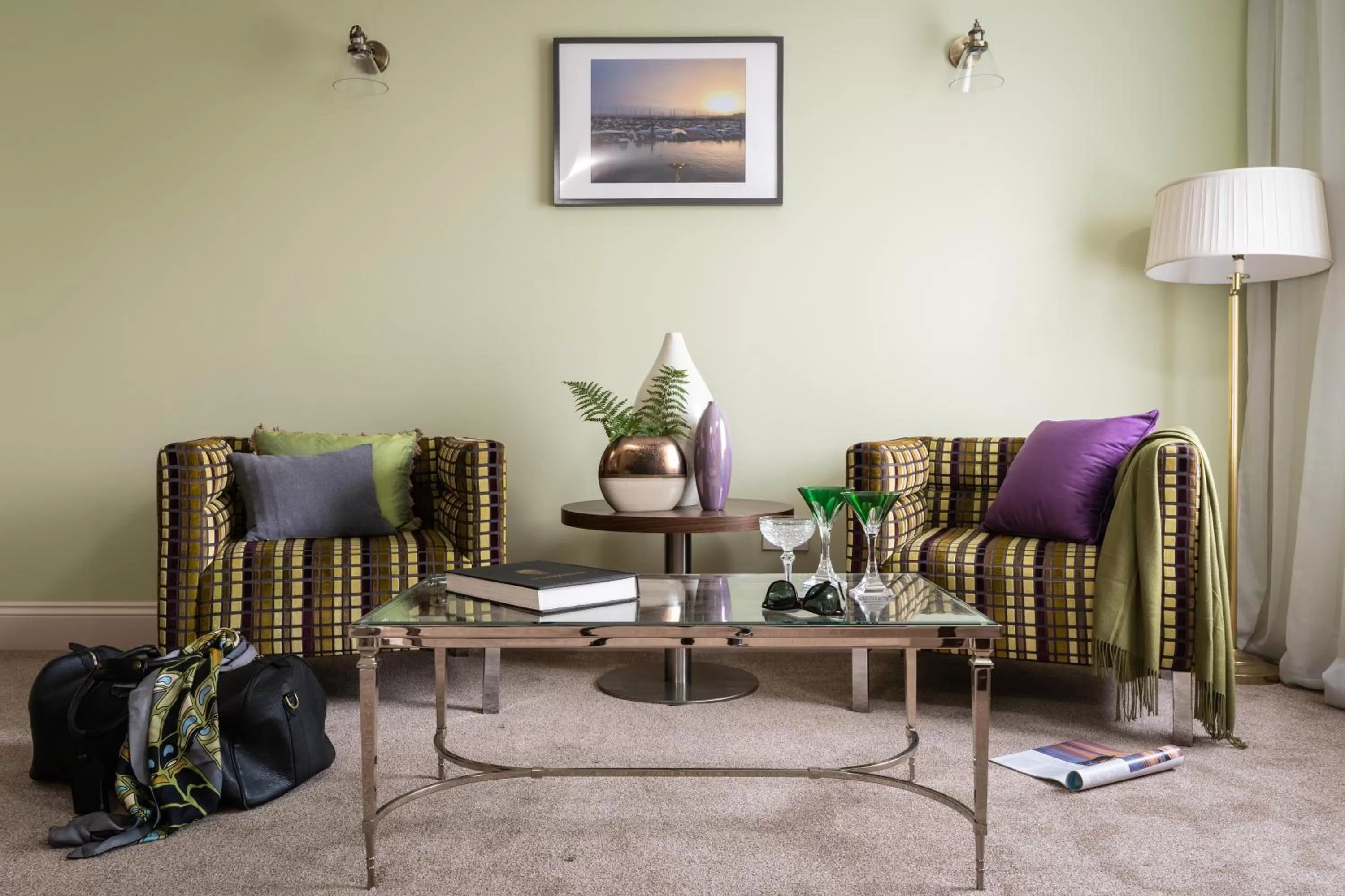 Seating area in Palm Grove Apartments