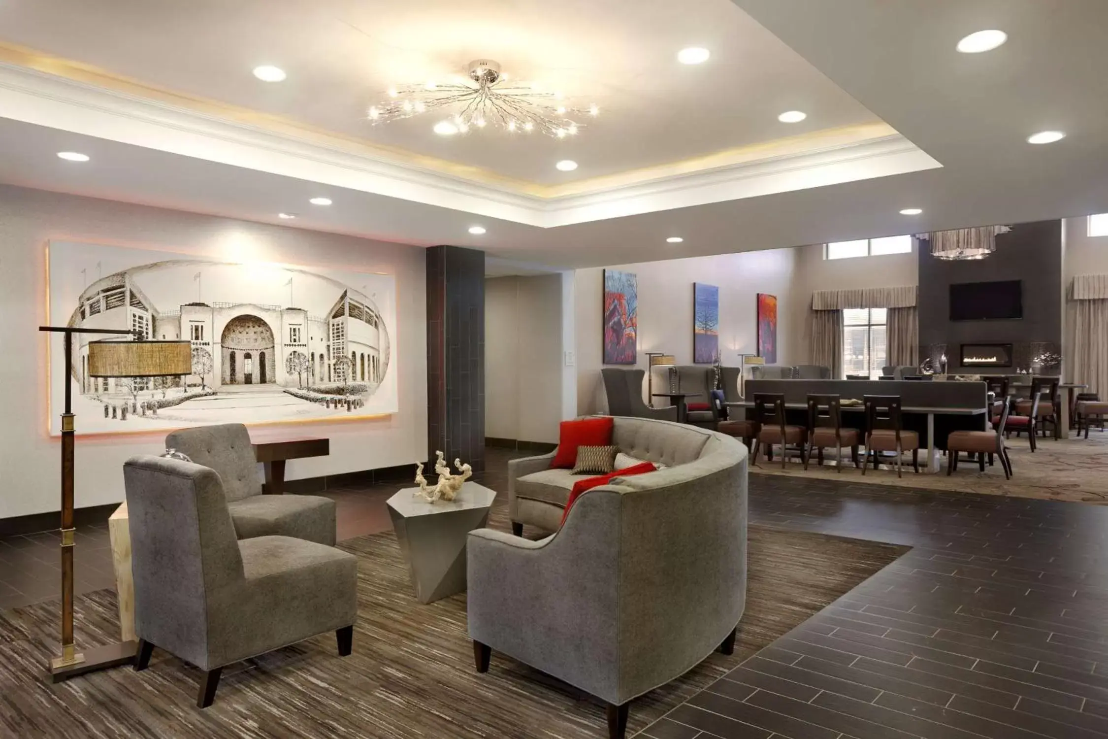Lobby or reception, Lounge/Bar in Homewood Suites by Hilton Columbus OSU, OH