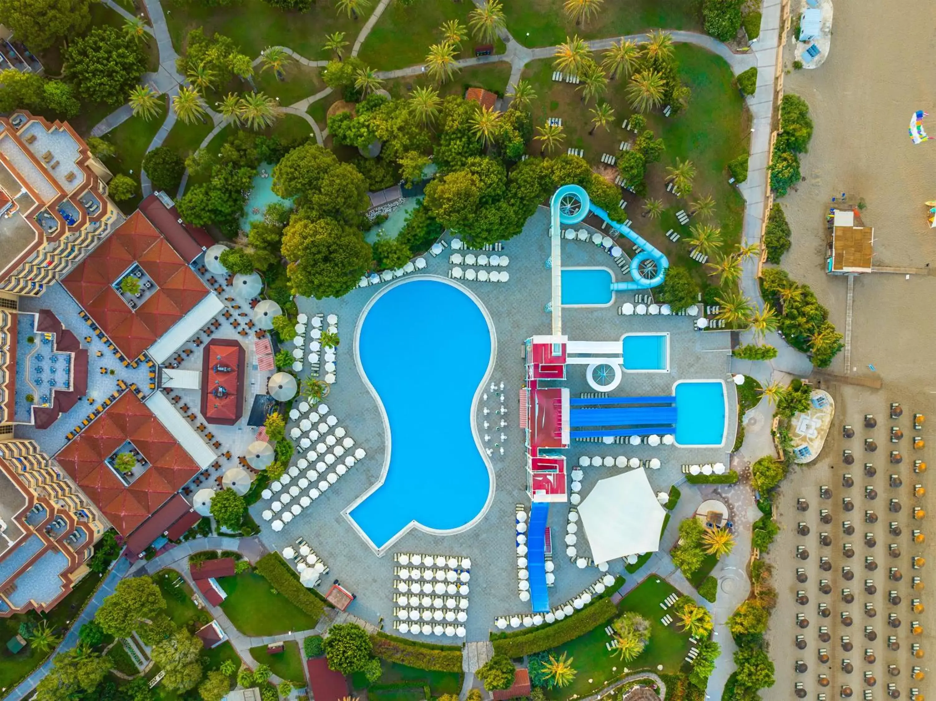 Swimming pool, Bird's-eye View in Aquaworld Belek