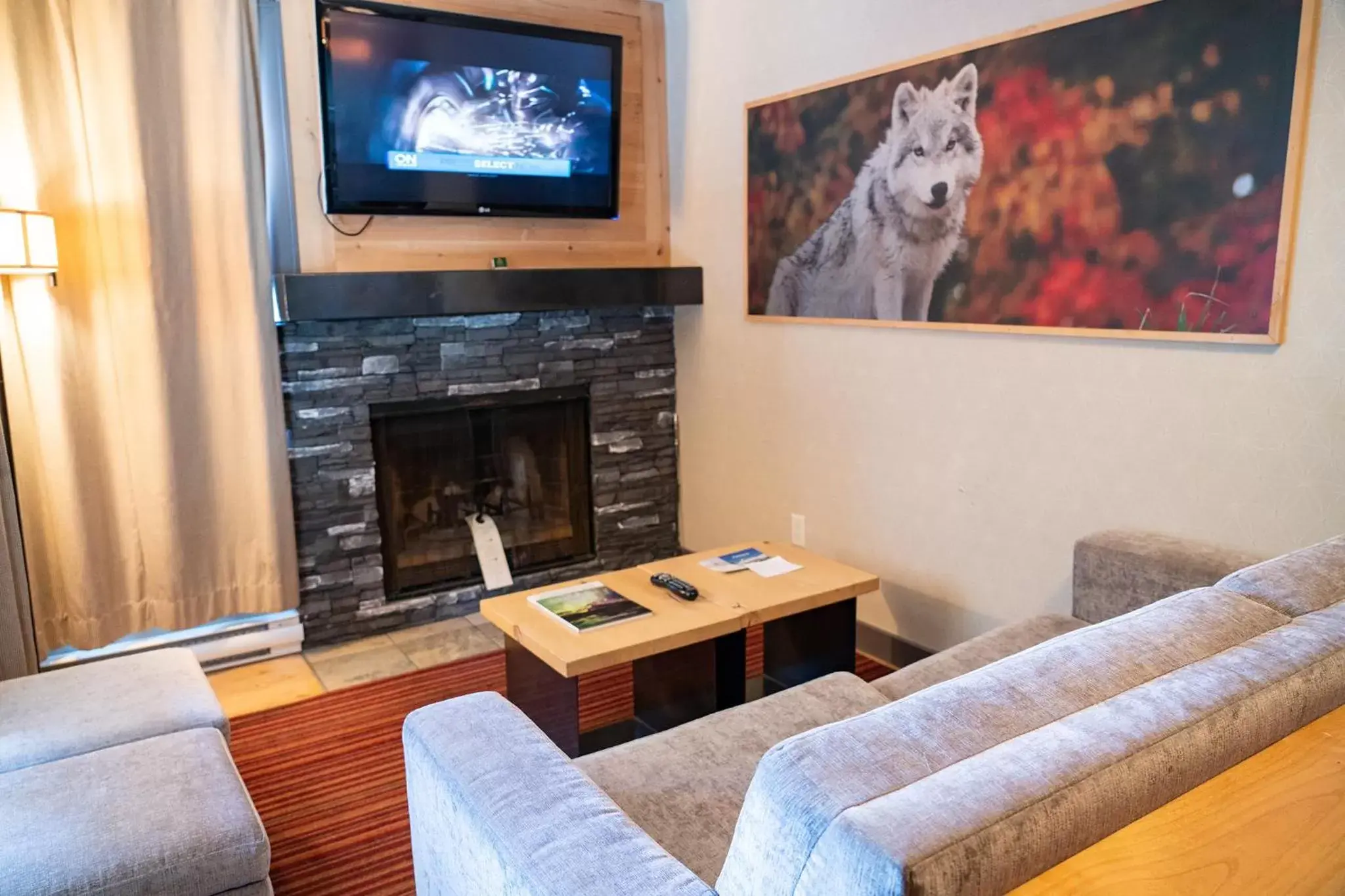 Living room, TV/Entertainment Center in Banff Rocky Mountain Resort