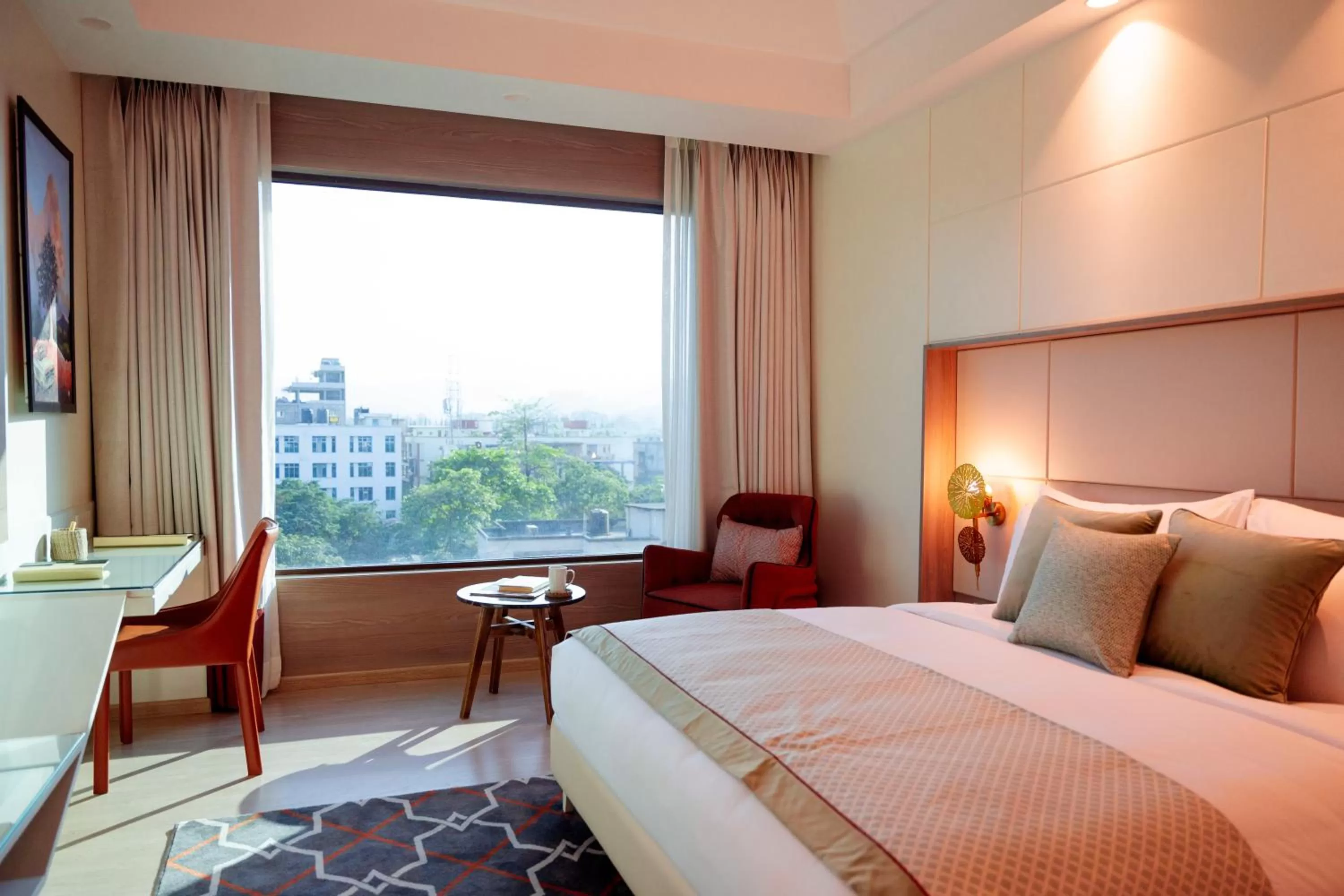 View (from property/room), Bed in The Greenwood Guwahati - A Luxury Boutique Hotel