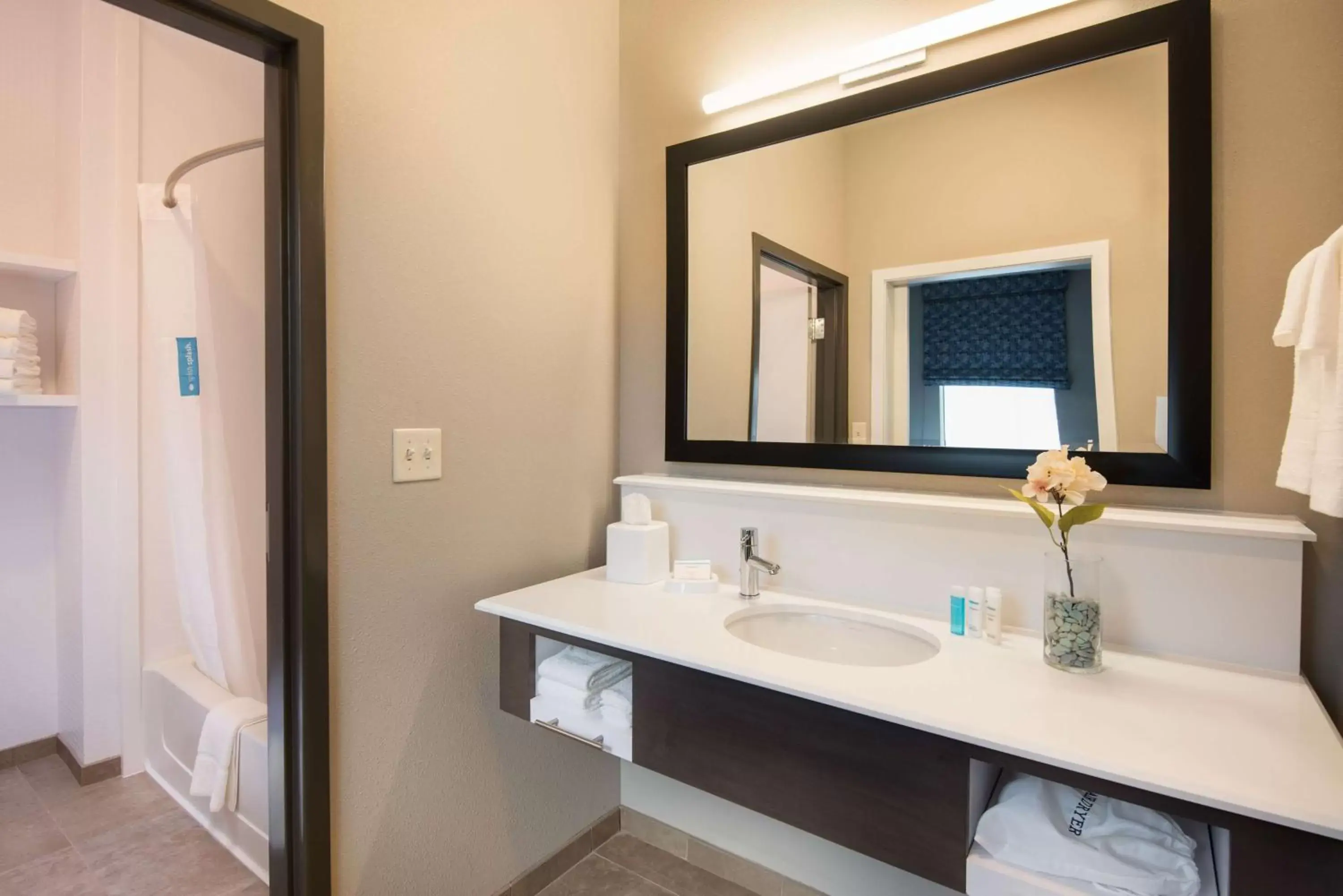 Bathroom in Hampton Inn and Suites at Wisconsin Dells Lake Delton Bathroom in Hampton Inn and Suites at Wisconsin Dells Lake Delton