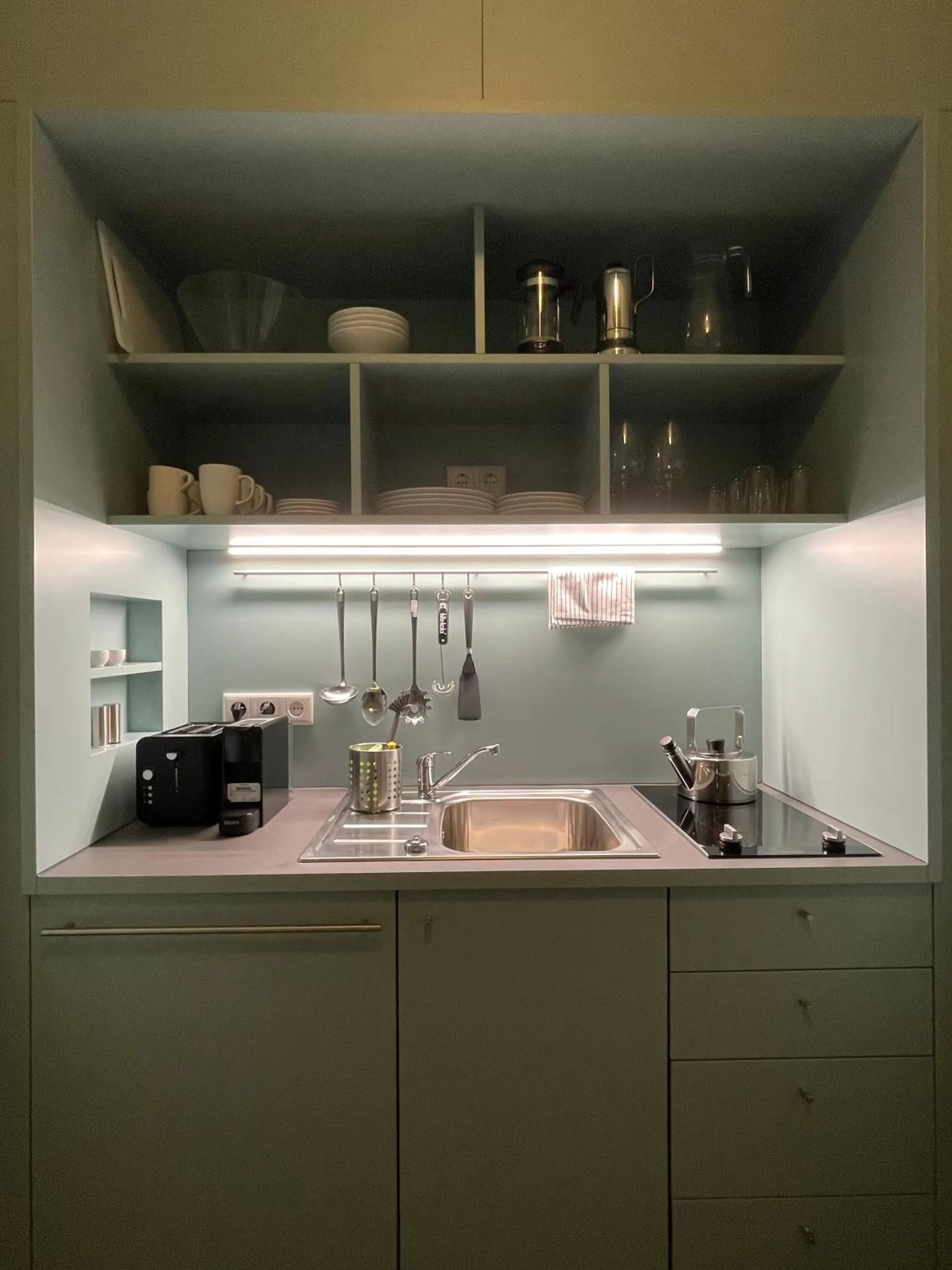 Kitchen or kitchenette in Gästehaus Phantasie