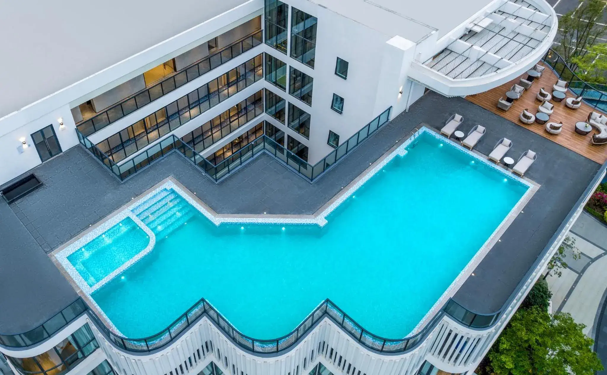 Swimming pool, Pool View in Holiday Inn Express Jiangmen Yinhu Bay, an IHG Hotel