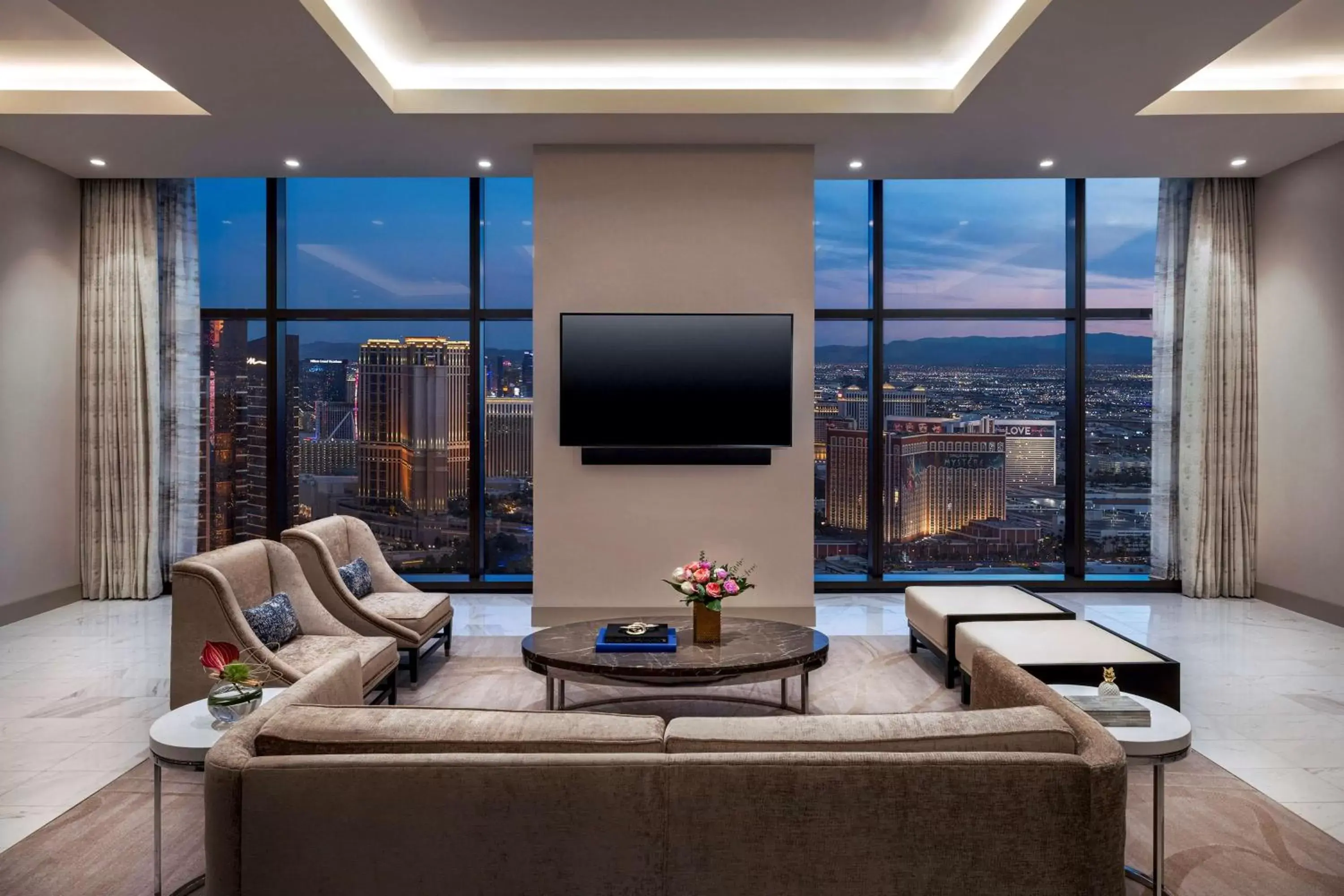 Living room, Seating Area in Crockfords Las Vegas, LXR Hotels & Resorts at Resorts World
