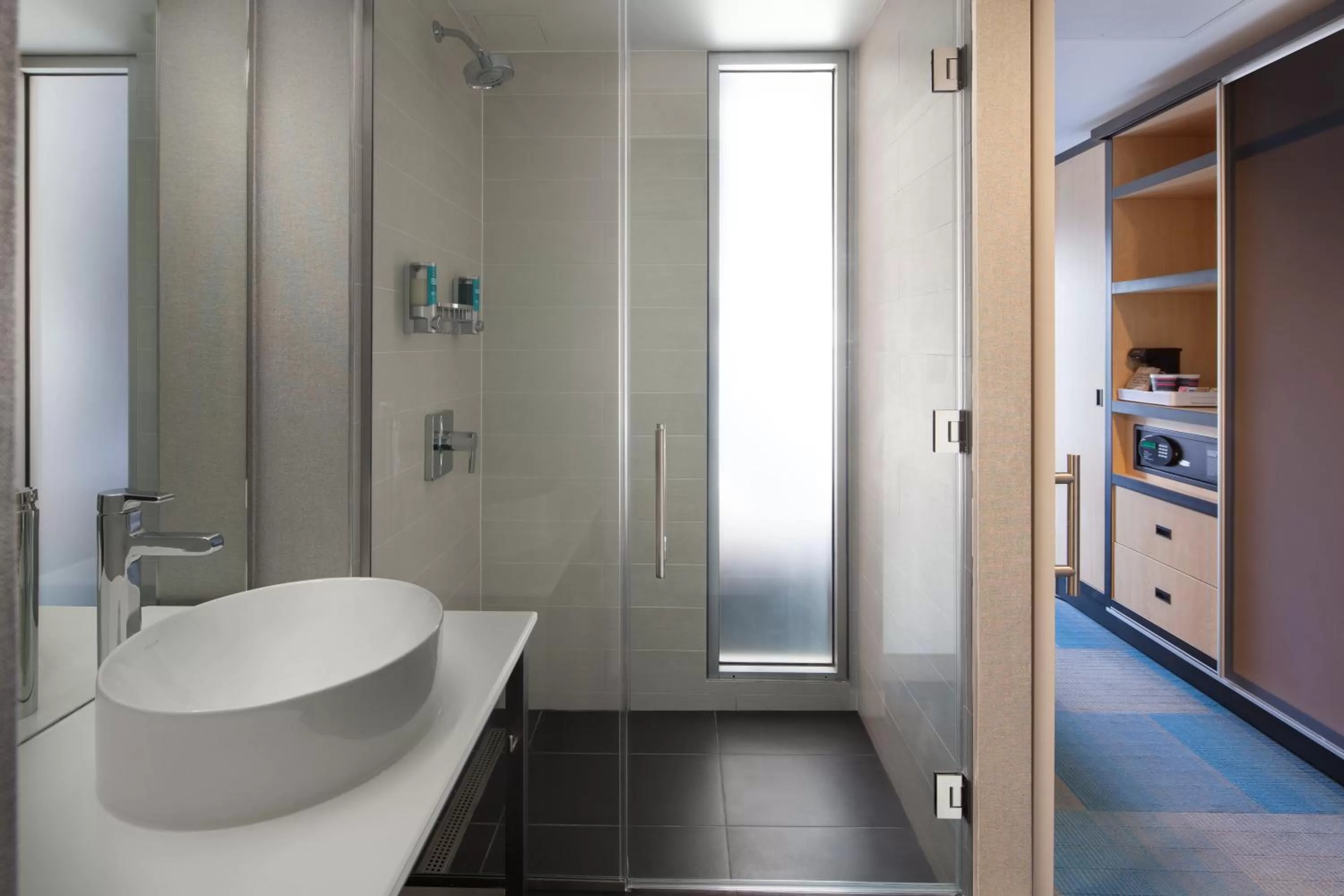 Shower in Aloft Long Island City-Manhattan View