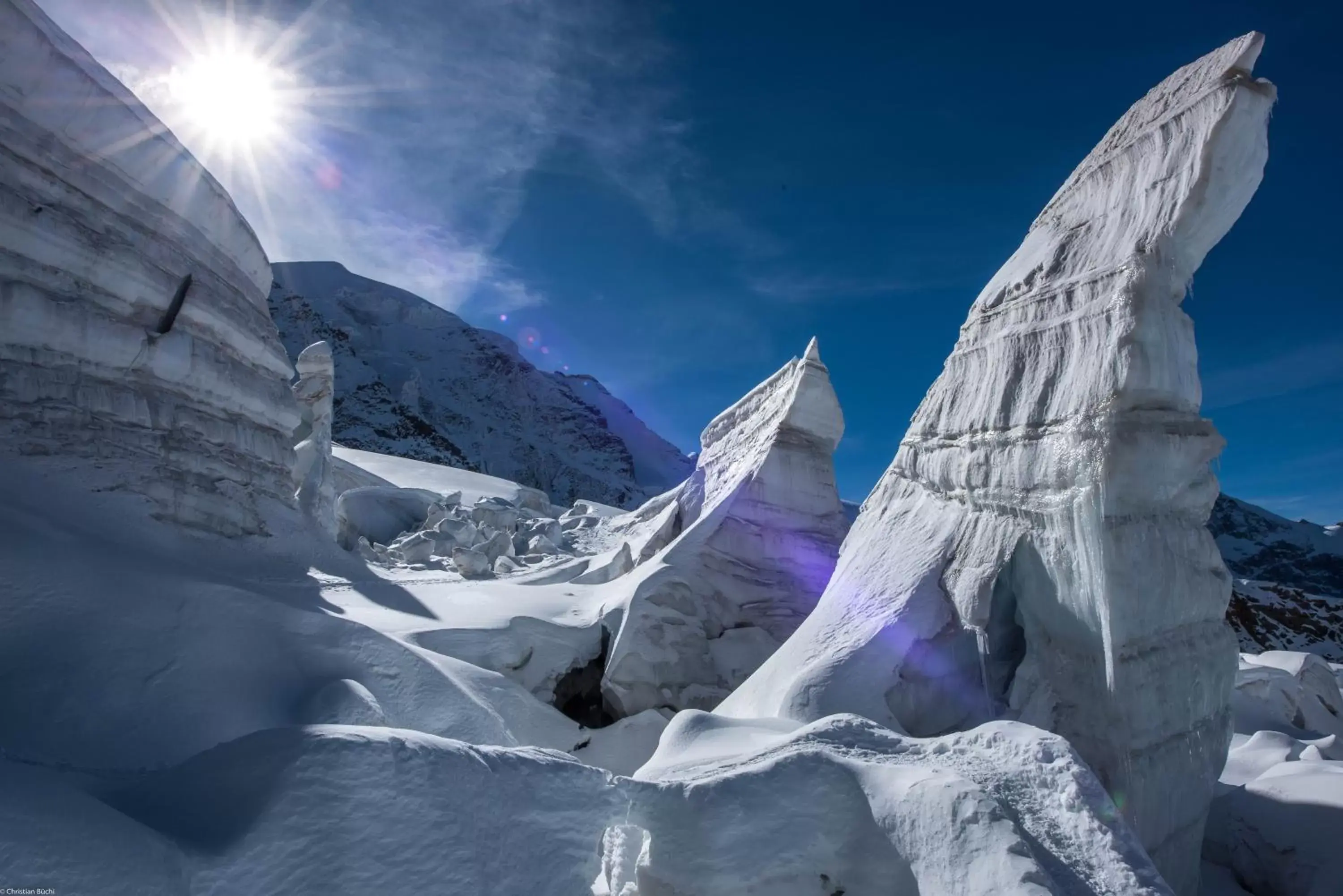 Mountain view, Winter in Gletscher-Hotel Morteratsch