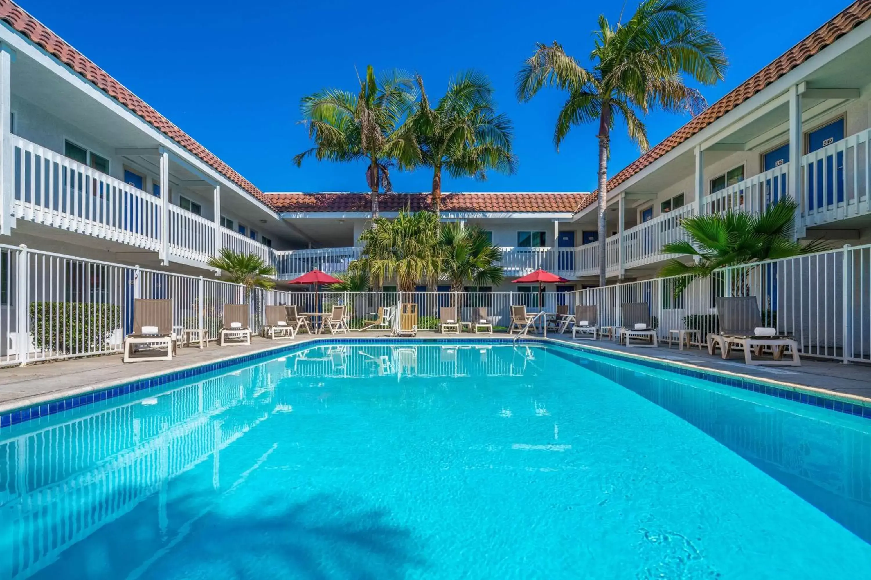 Pool view in Motel 6-Carpinteria, CA - Santa Barbara - South