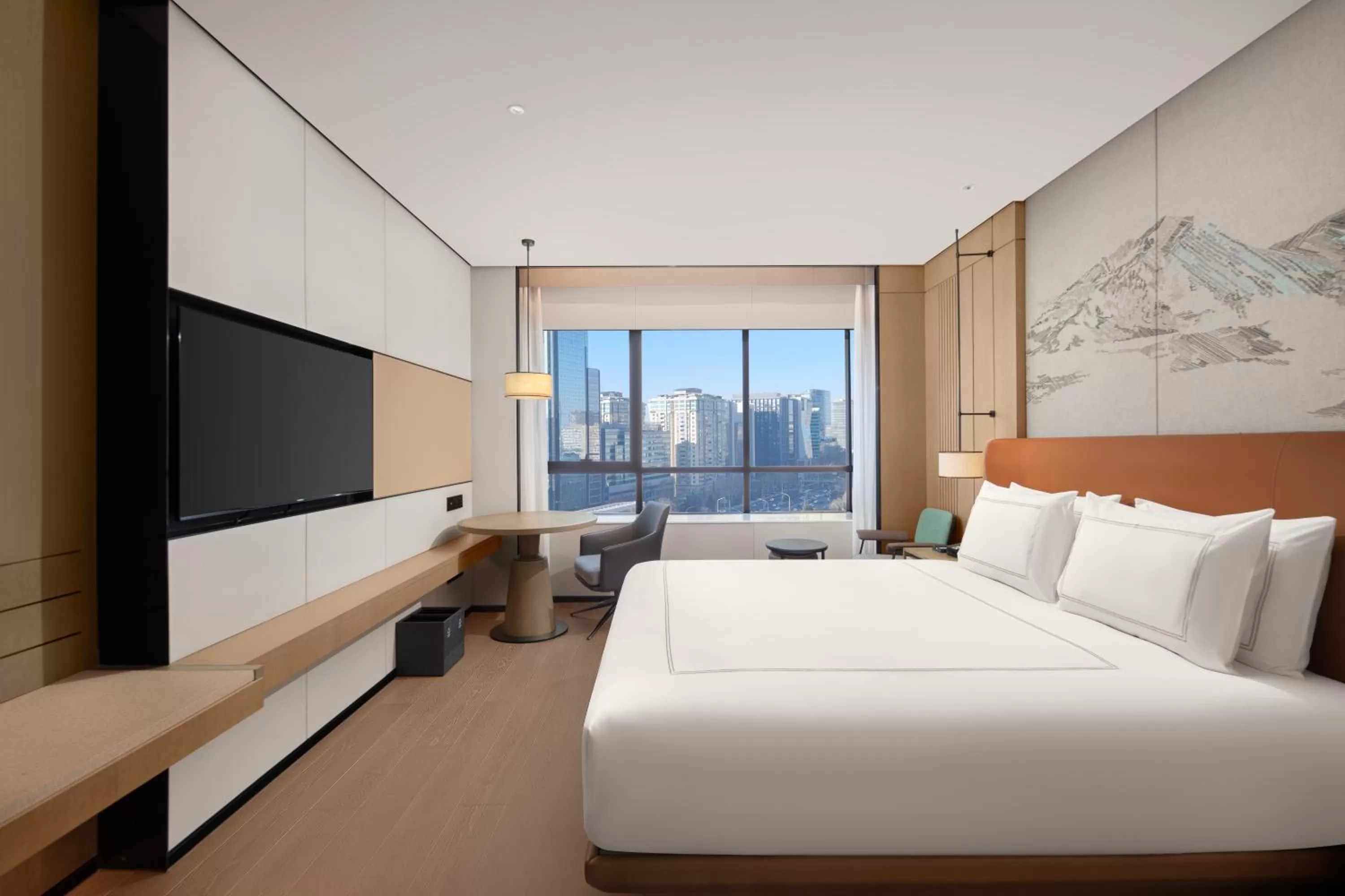 Photo of the whole room, Bed in Swissotel Beijing Hong Kong Macau Center - 1 min to subway