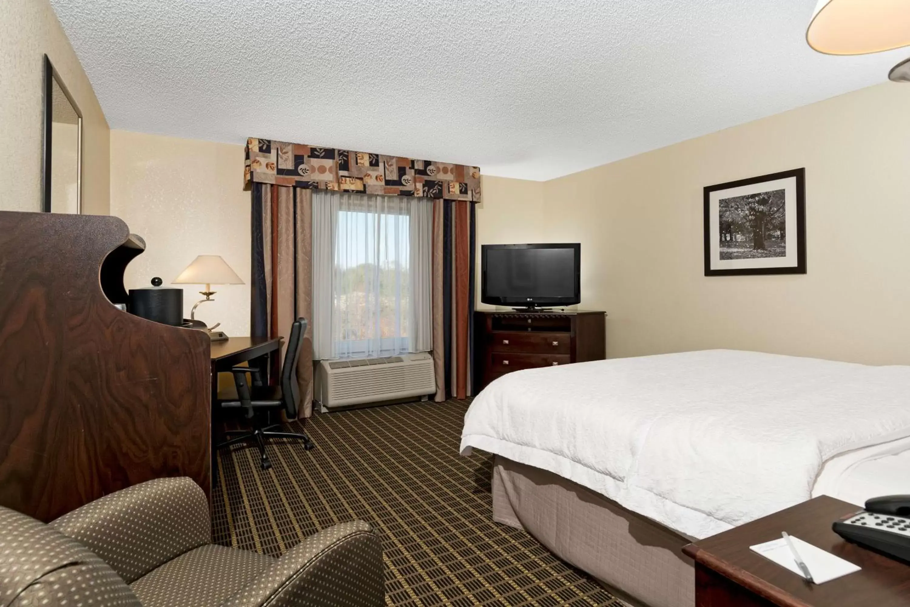 Bed, TV/Entertainment Center in Hampton Inn Statesville