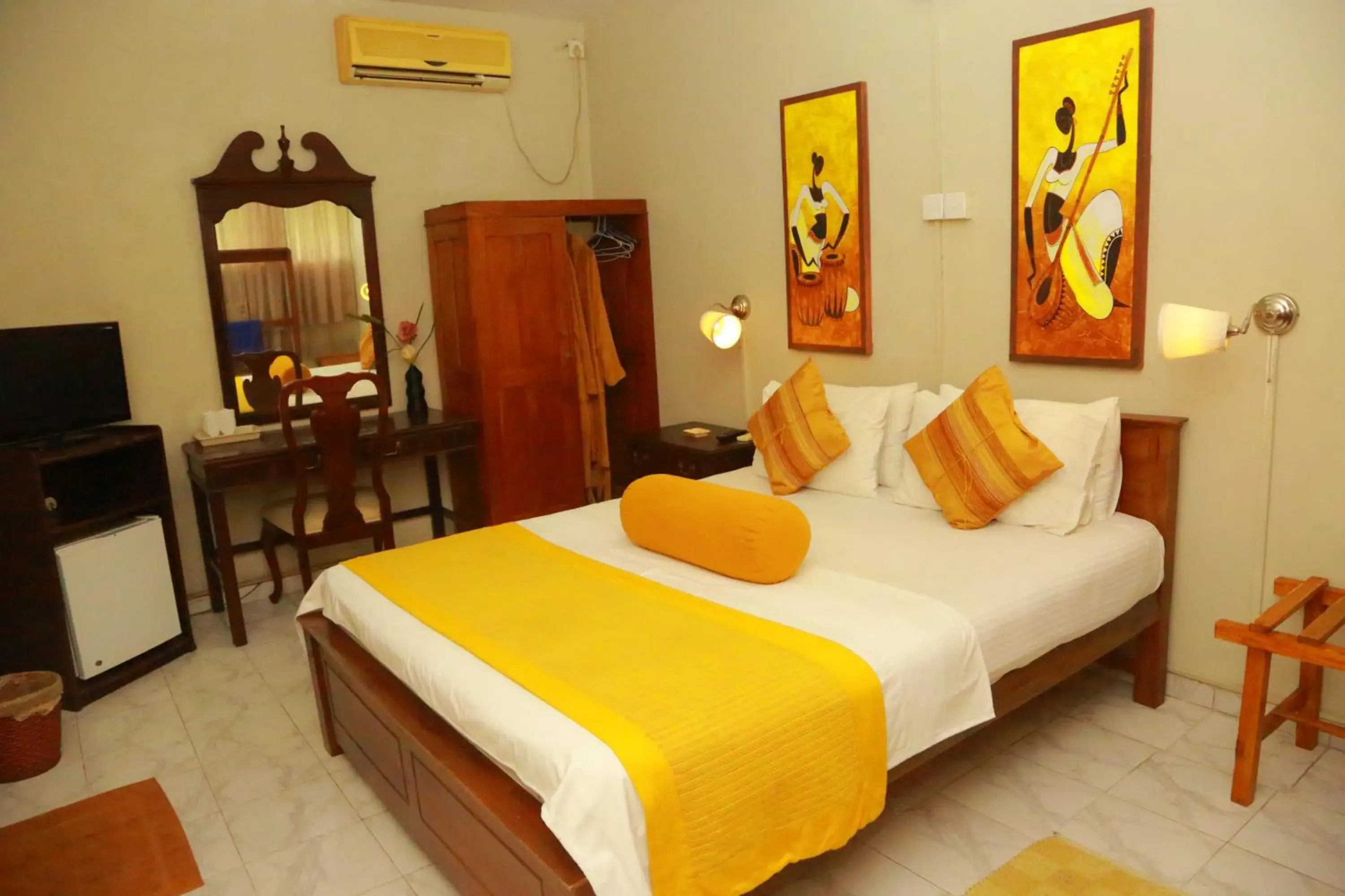 Bed in Ranveli Beach Resort